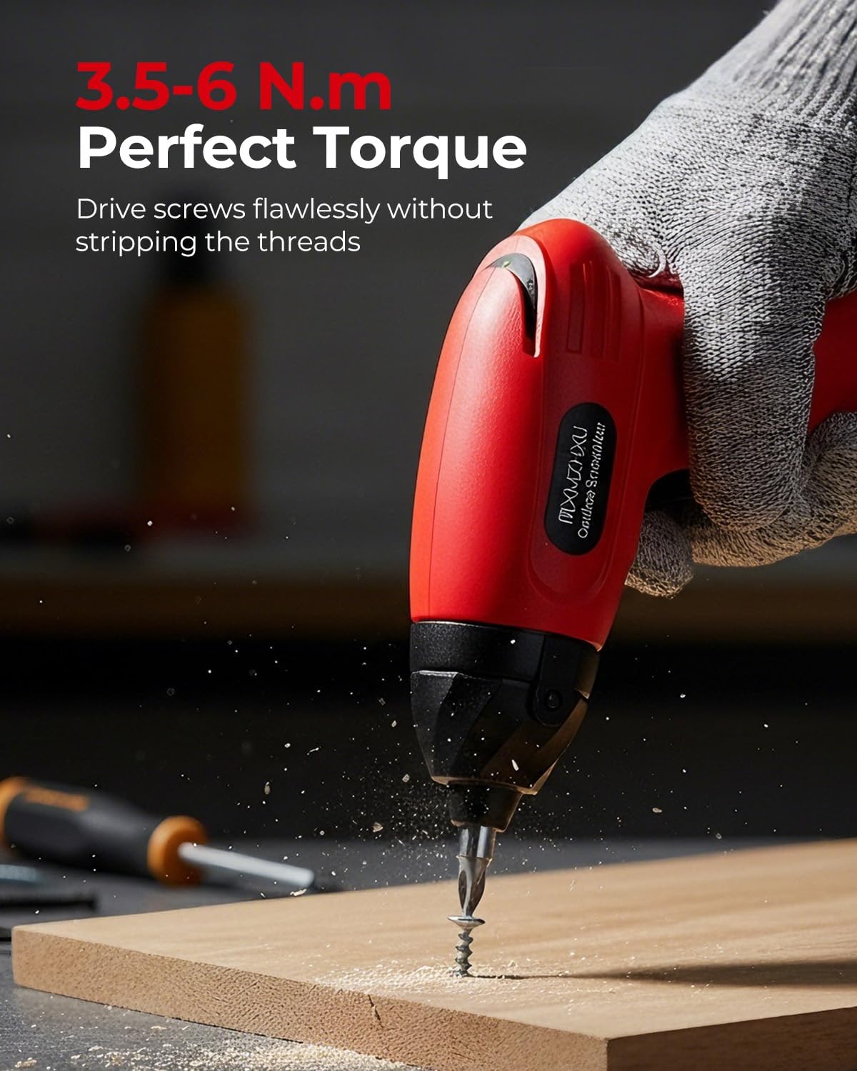 3.6V Cordless Screwdriver, 50-Piece Small Electric Screwdriver Set, Rechargeable with 6 N.m Precision Torque, 1.5H Type-C Fast Charging, Power Tool for Furniture Assembly & Home DIY, Red