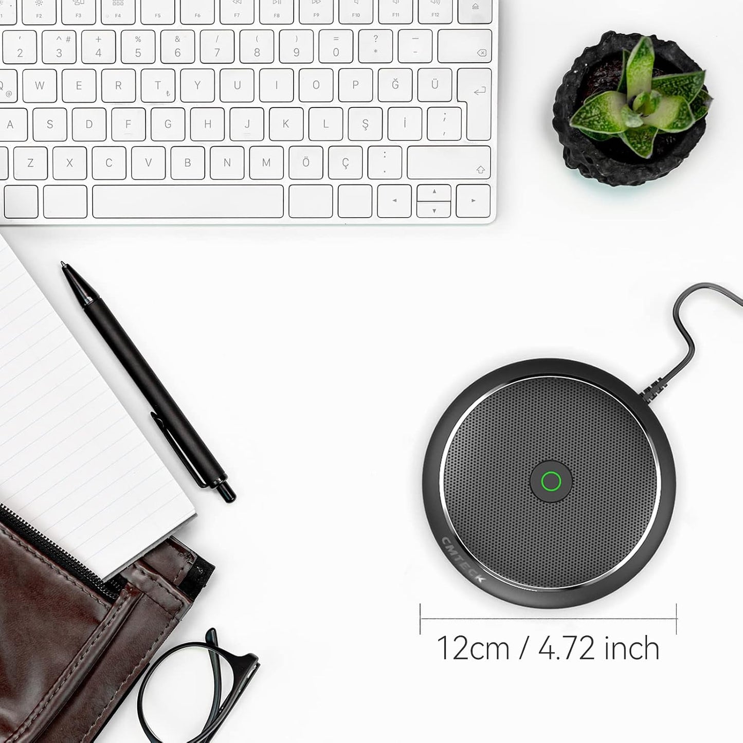 CMTECK Conference USB Microphone, Plug-and-Play Omnidirectional Desktop Mic | Omnidirectional condenser for clear audio,compact design. Ideal for video, streaming, YouTube. Works with macOS/Windows