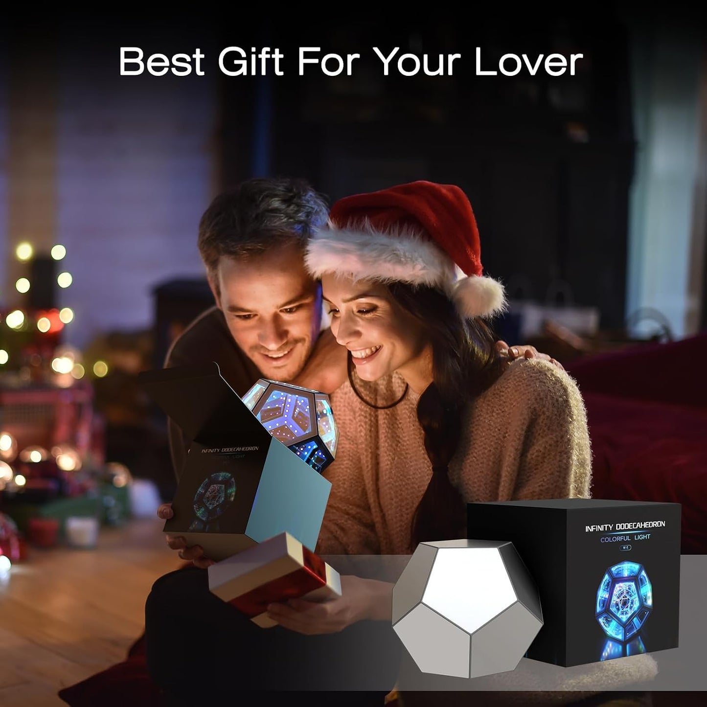 MITO Infinity Mirror Light Dodecahedron, RGBW Cube Light Decor for Gaming | Music sync RGBW audio visualizer, 258 Dynamic effects, APP controlled, Multi-scene decor, Portable, Birthday Christmas Gift