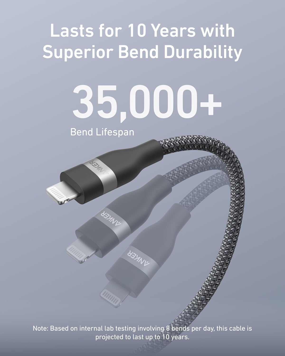 Anker USB C to Lightning Cable, Upcycled-Braided Cord (3 ft) | Ultra-Fast Charging, for iPhone 14 / 13 / 12 / 11 Series and More