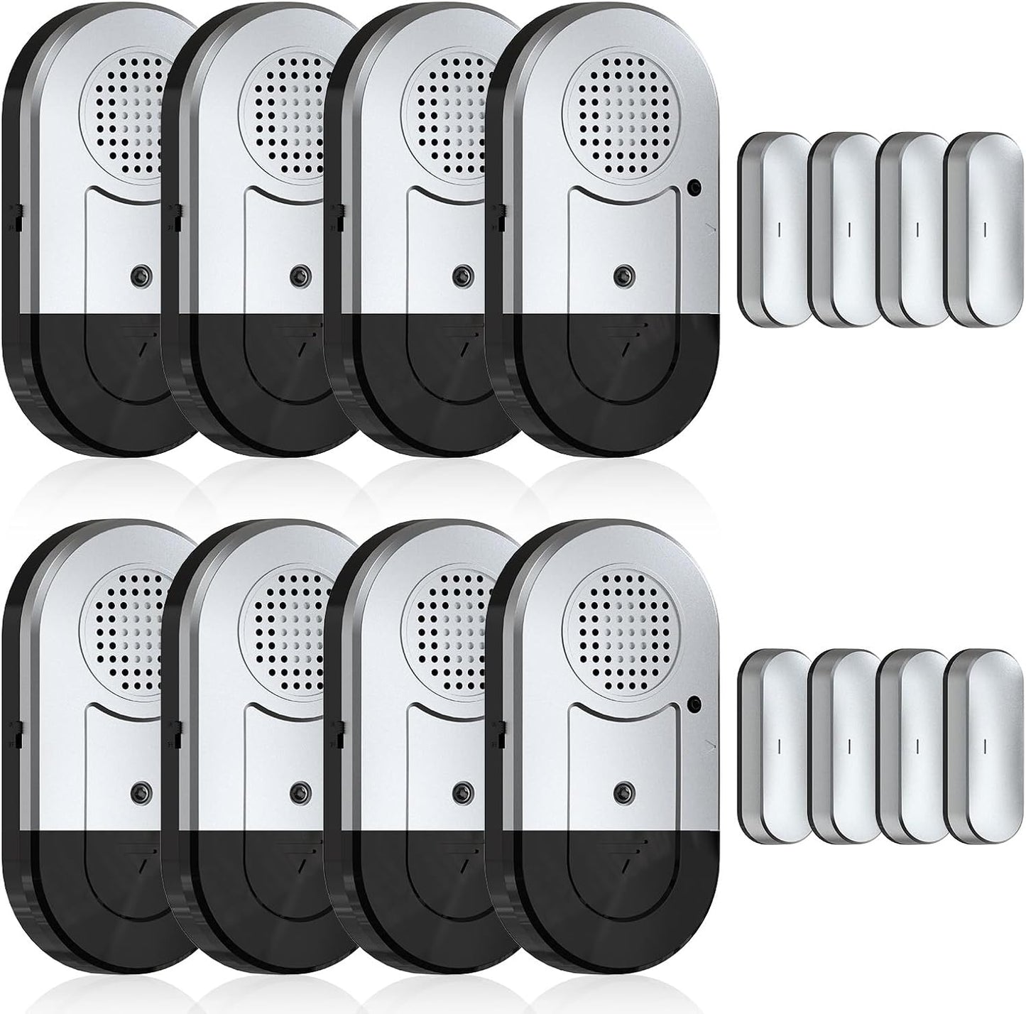 Sanjie Door Window Alarm Sensors, 5 Pack, 125dB, Volume Control | 125dB wireless sensors alert when doors or windows open, with adjustable volume, easy installation and long battery life