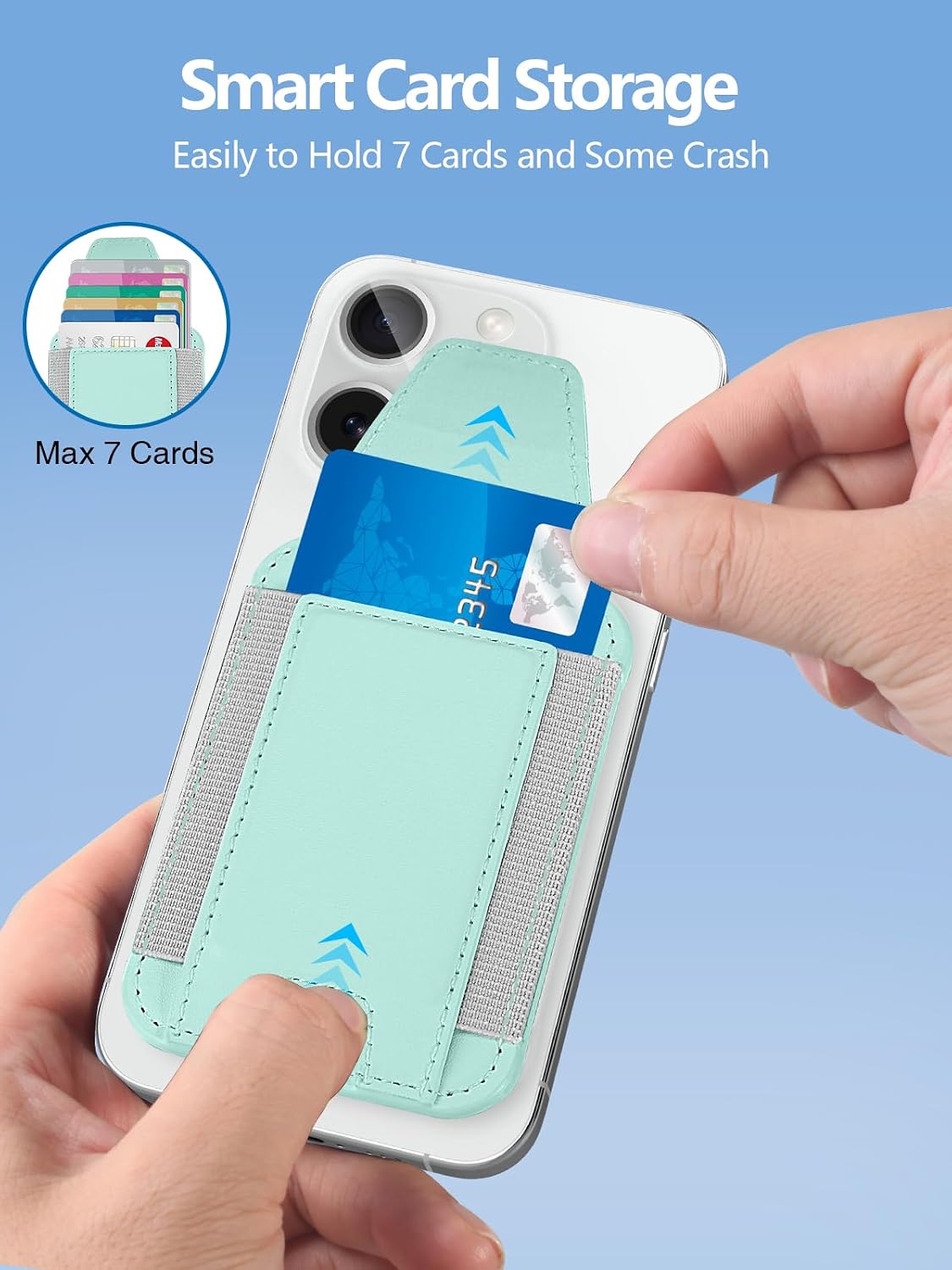 Miroddi for MagSafe Wallet with Privacy Flap, Strongest Magnetic Wallet | 7 Cards Holder, RFID Blocking, Leather Magnetic Phone Wallet for iPhone 17/16/15/14/13/12 Series and Pixel 10 Series