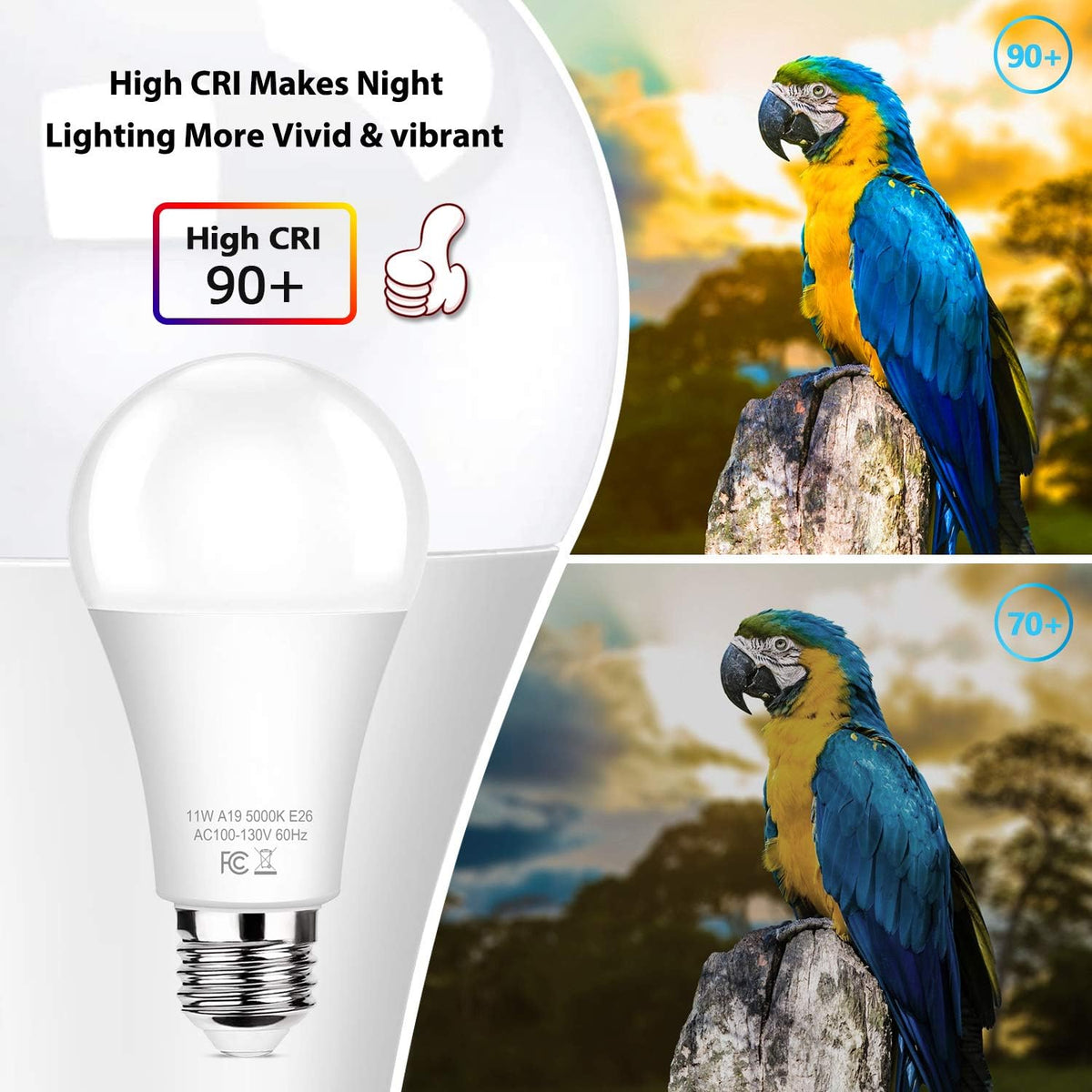 Brightever 6-Pack Dusk to Dawn LED Light Bulbs, A19 11W(100Watt Equivalent), E26 Basic Automatic On/Off, 1200LM, Daylight White 5000K Smart Sensor Lights, Outdoor for Porch Garage Yard Patio Garden
