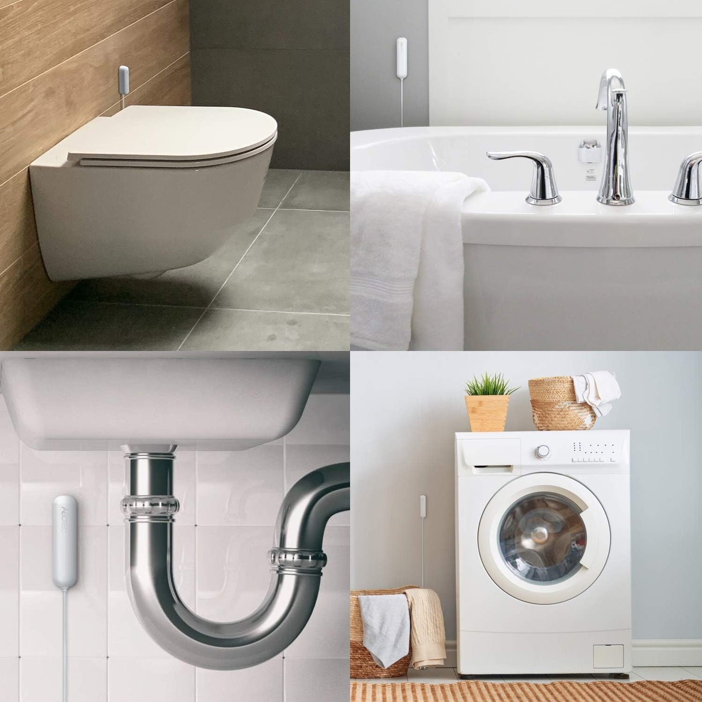 PRO Version: Aeotec Water Sensor 7 Pro, with Flood, Temperature, Humidity Sensor, SmartThings Sensor Compatible, Z-Wave Plus, S2, SmartStart, ZWave hub Required