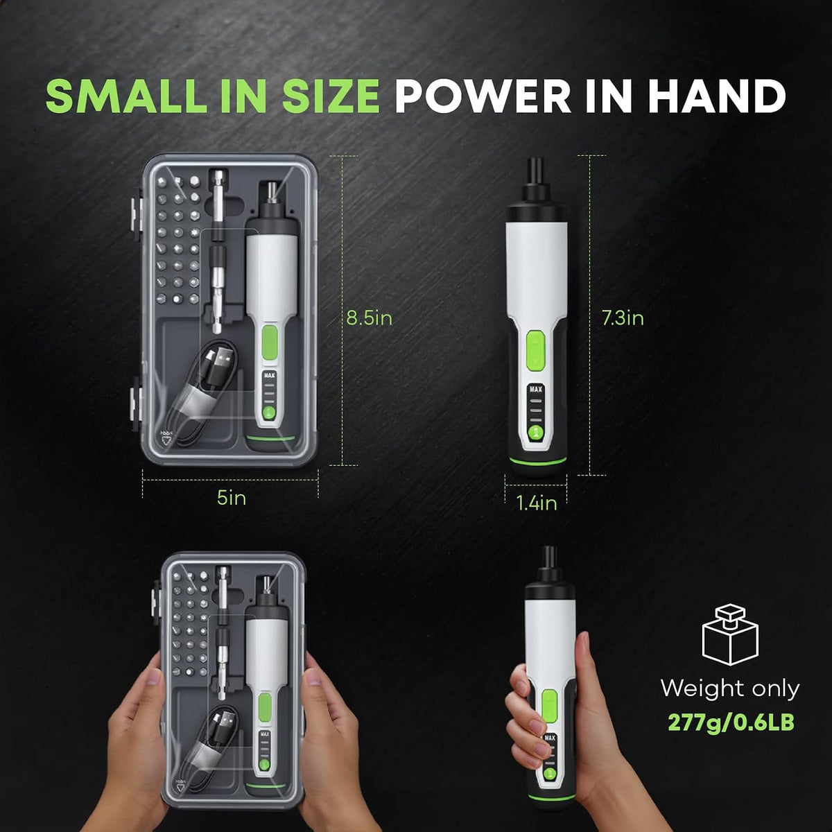 Electric Screwdriver Cordless Power Screwdrivers Set Tool Kit 25 Bits 3 Torque Settings LED Work Light Rechargeable for Furniture Bike Repair Tool
