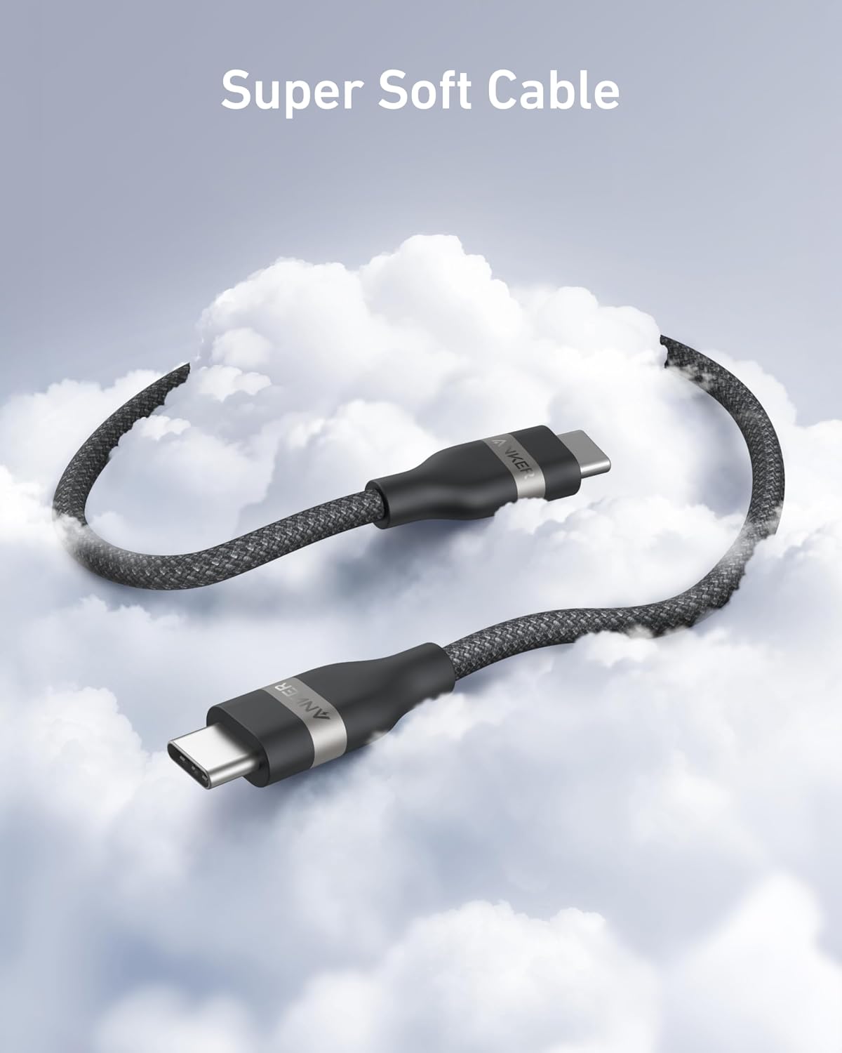 Anker Nano USB C to USB C Cable, 240W Fast Charging Cable (10 ft, Black) | Flexible Multi-Color Braided Charger for iPhone 17 Series, MacBook Pro, and More