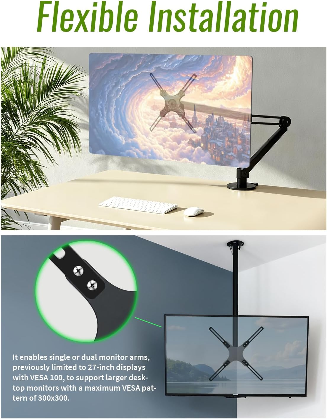 VESA Extension Mount Adapter Kit for Screens 32 to 55 inch LCD LED TV, TV Wall Mount Adapter Bracket Upgrade Mounting Holes up to 400x400mm,Hardware Included