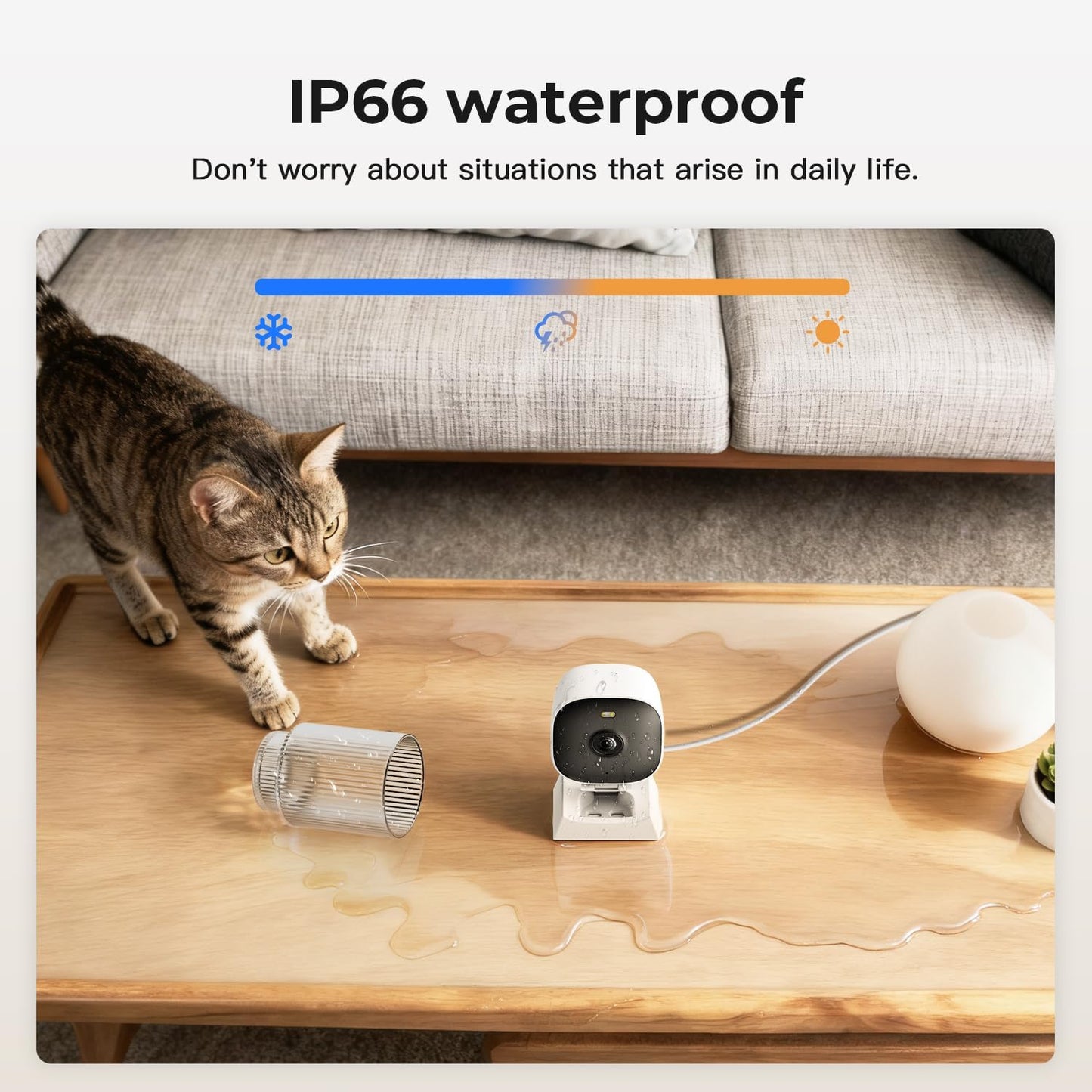 2K Cameras for Home Security Indoor/Outdoor,Inside Cameras for House/Baby/Elder/Pet,Wifi Camera,Plug&Play,Color Night Vision,2-Way Audio 24/7 Record,Support Cloud/Memory Card(Not Included),6.56ft Wire