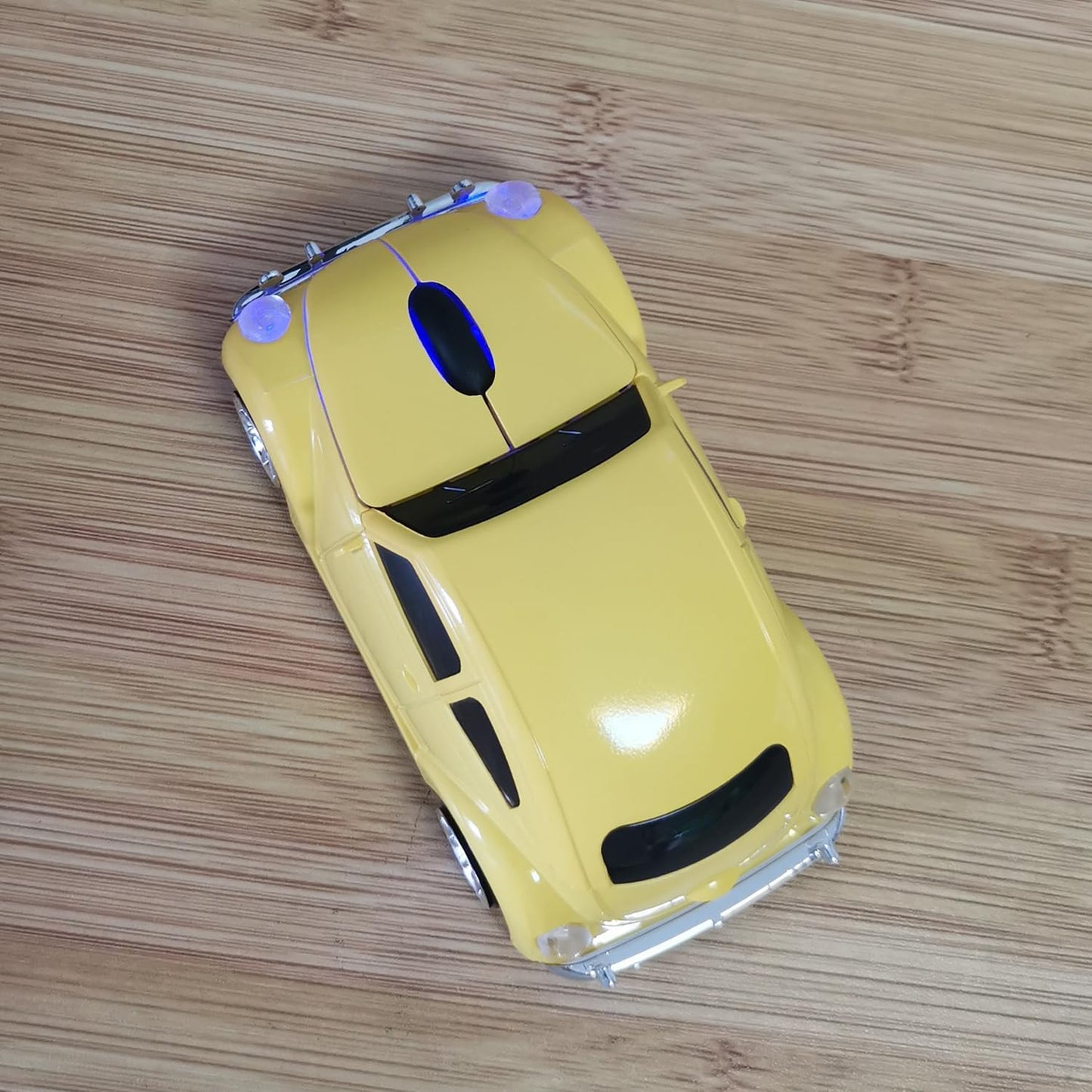 Car Mouse for Computer, Cool and Cute Car-Shaped Mouse, Wireless 2.4Ghz Optical Mice for Laptop PC Mac (Yellow)