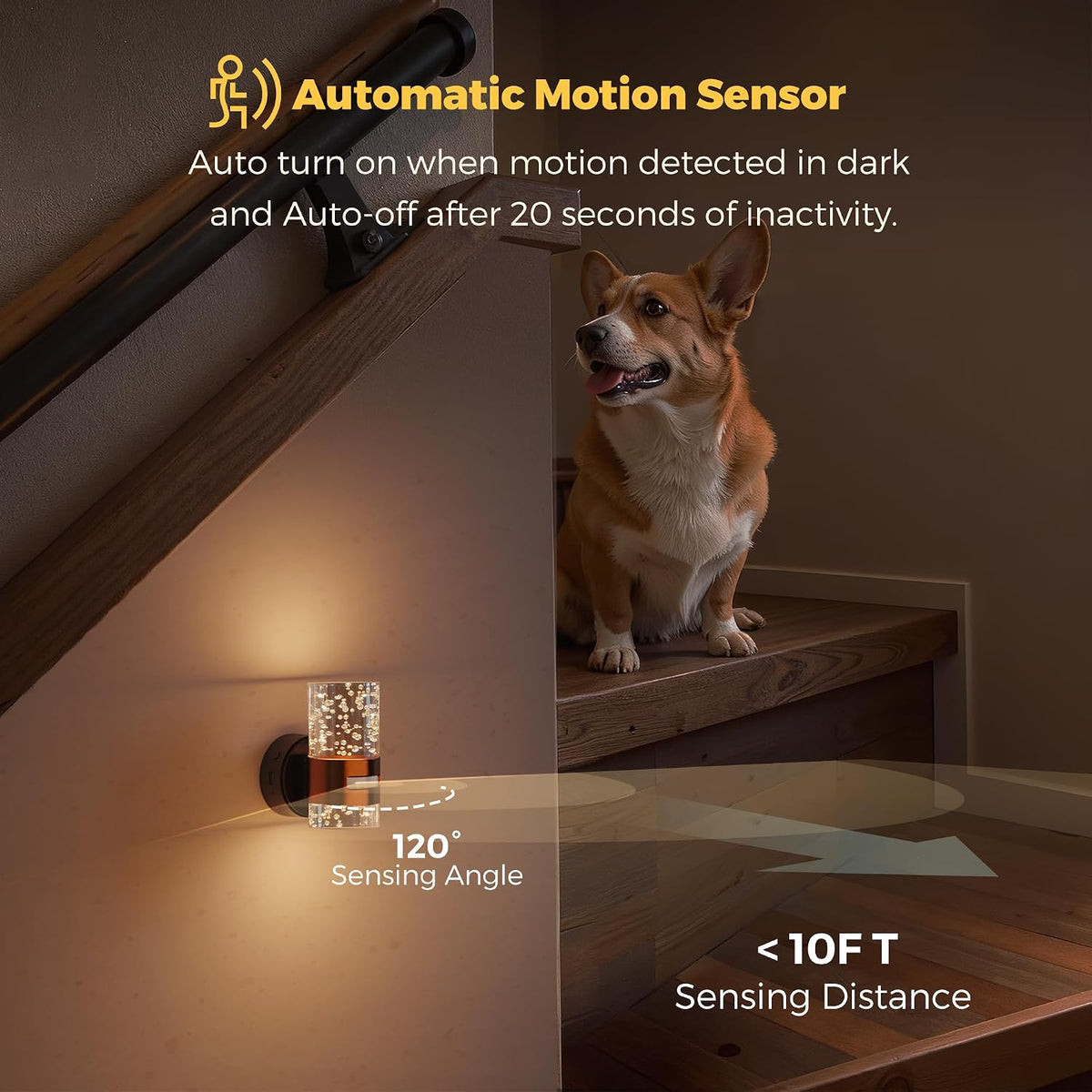 L LOHAS LED Motion Sensor Night Light, Wireless Rechargeable Nightligh
