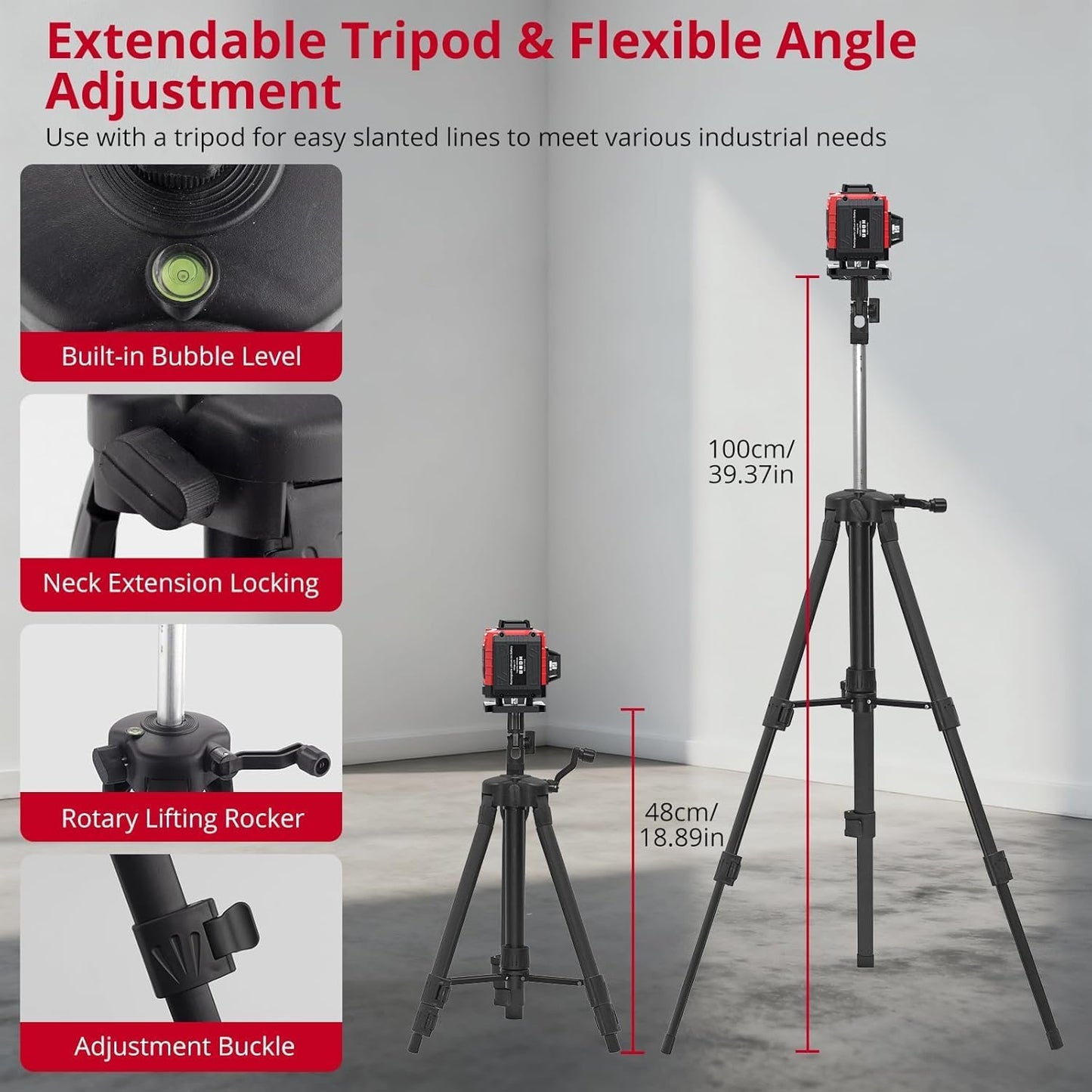 12 Line Laser Level 30M/98Ft Self Leveling Laser Level with Remote Control & Triangle Bracket Green Laser Measuring Tool for Picture Hanging Floor Construction(Class 2 Laser, <1mW Power Output)