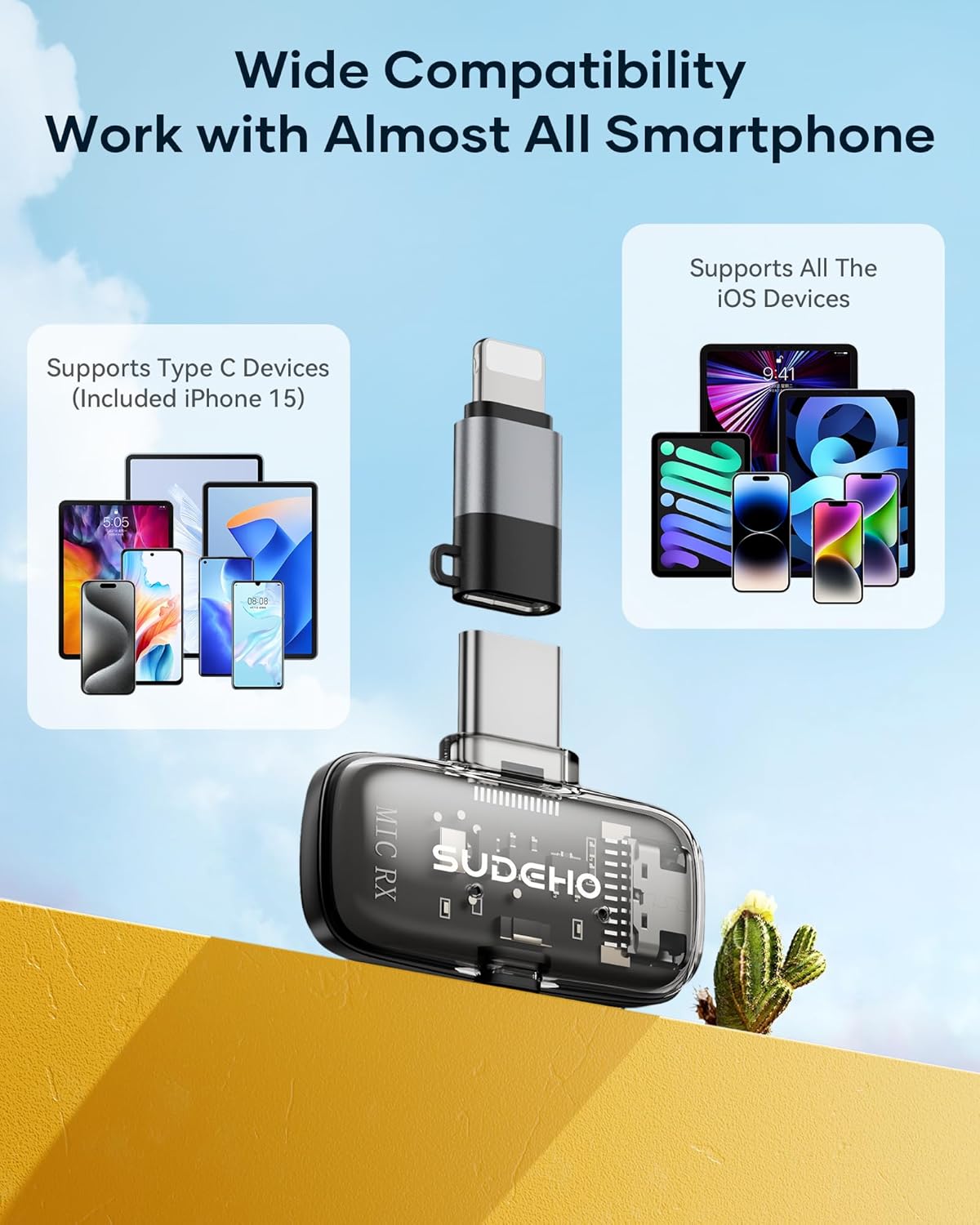 Wireless Mini Lavalier Microphones for iPhone iPad Android with Charging Case, USB C Lapel Mic with Noise Reduction &amp; Voice Changer Mode for Video Recording Vlogging YouTube Interview and Game Chat