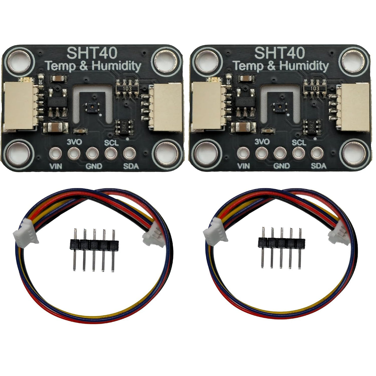 2PCS SHT40 Temperature Humidity Sensor Module, I2C, ±0.2℃ Precision, Temp/RH, Breakout Board for Arduino ESP32