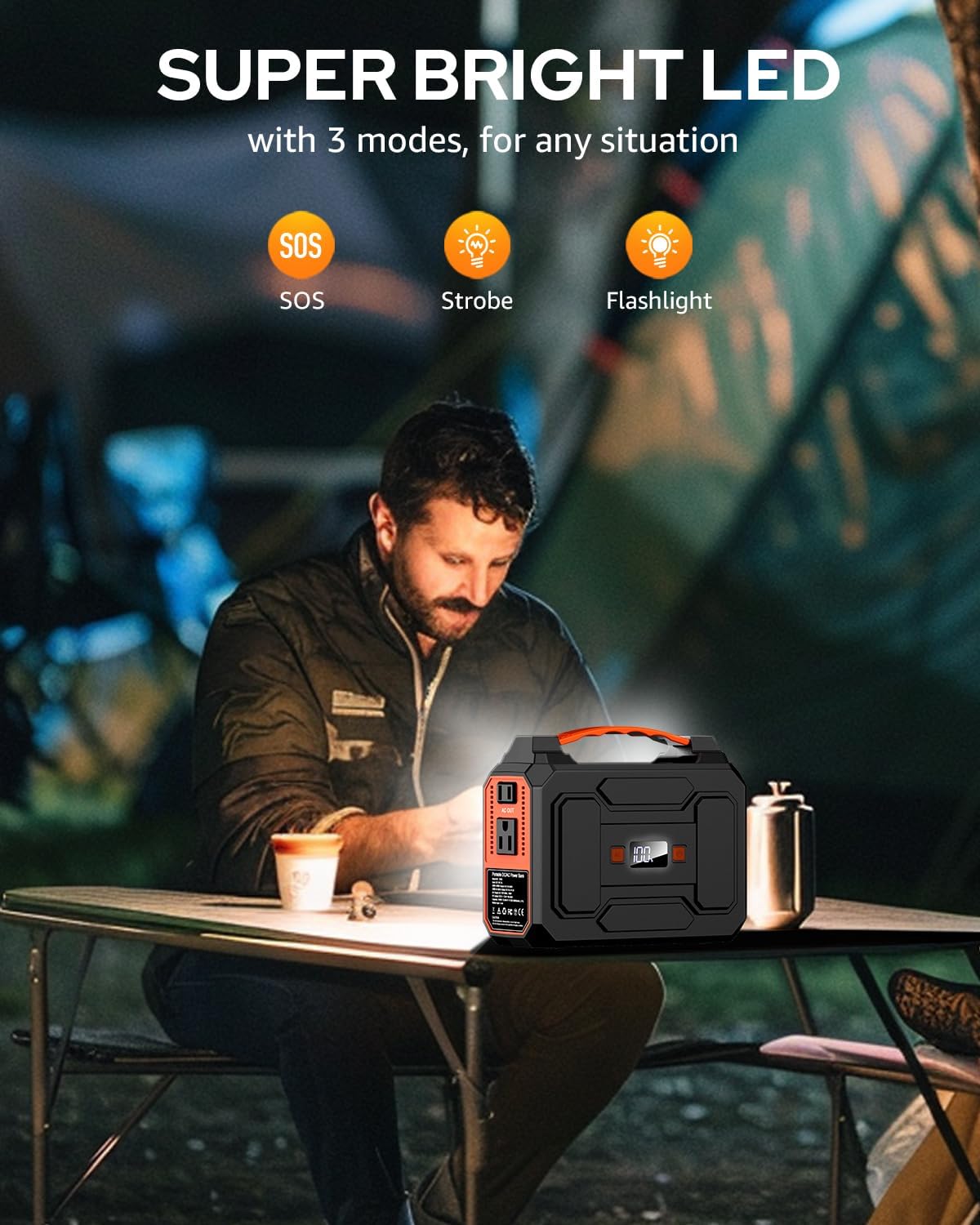Solar Powered Generator 100W, Portable Power Station with Solar Panels 40W | 146Wh Solar Power Bank with AC Outlet,USB A,USB C, DC Output, Small Solar Generator for Home Use Outdoor Camping RV Van Trip