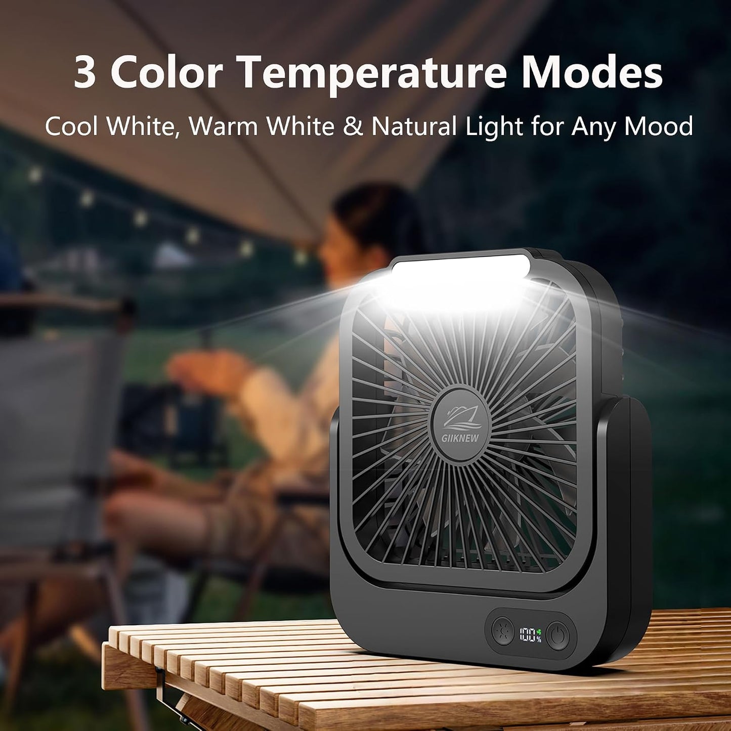 Magnetic Cruise Ship Approved Fan, 5000mAh Battery Operated Cruise Fan with 5 Speeds, Magnetically Sticks on Cabin Ceilings and Walls, Cruise Ship & Cruise Essentials 2026 - Light Black