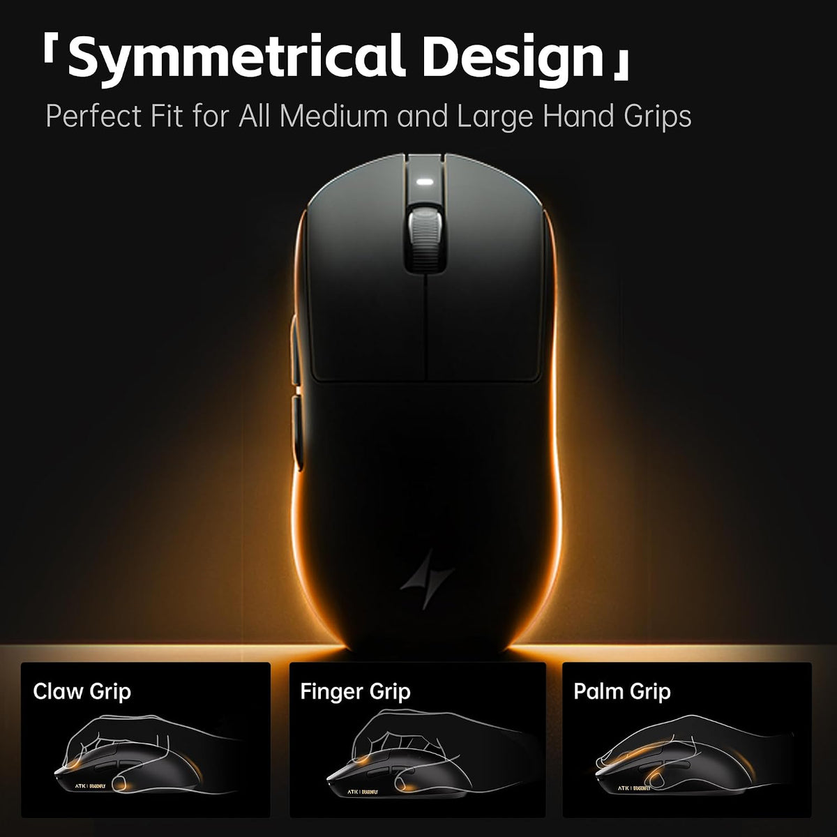 ATK Dragonfly A9 Plus Wireless Gaming Mouse, PAW3395 Sensor, DPI up to 26,000, 57g Lightweight, 240 Hr Battery Life, Ice-Feel Coating, Tri-Mode 2.4G/Bluetooth/Wired - White