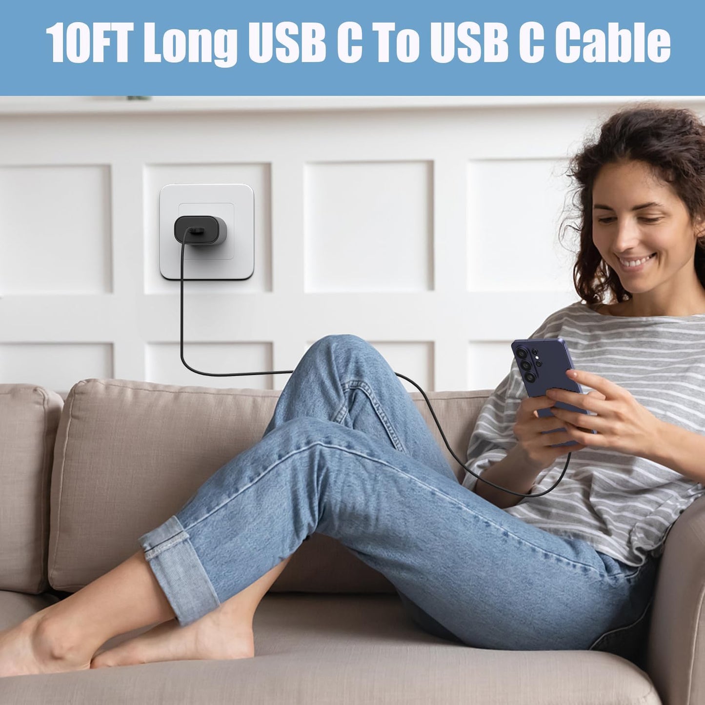 USB C Charger 25W Type C Charger Fast Charging Android Charger S26 S25 S24 Super Fast Charger for Samsung Phone with 10Ft USB C Cable Cord for Samsung Galaxy S26 S25 S24 S23 S22 S21 Ultra Plus,Black