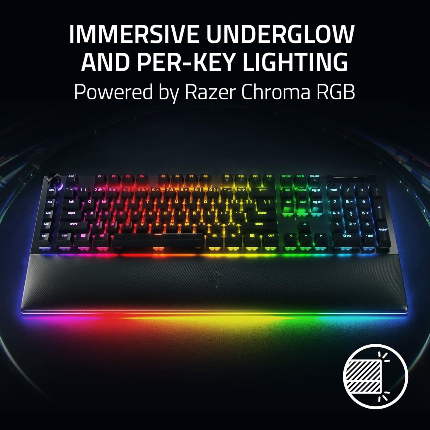 Razer BlackWidow V4 Pro Mechanical Gaming Keyboard, Green Tactile Switches | Green Switches Tactile & Clicky, Doubleshot ABS Keycaps, Command Dial, 8 Dedicated Macro Keys, Chroma RGB