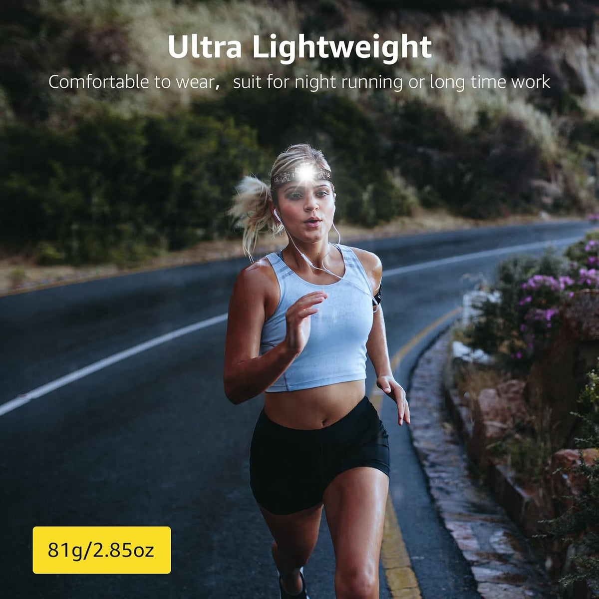 Lighting EVER LED Headlamp Rechargeable IPX4 Waterproof Headlight 2 Pack | USB Cable Included,Super bright,Multiple lighting modes,Red light,Lightweight,Adjustable Headband,Camping,Hiking,Running