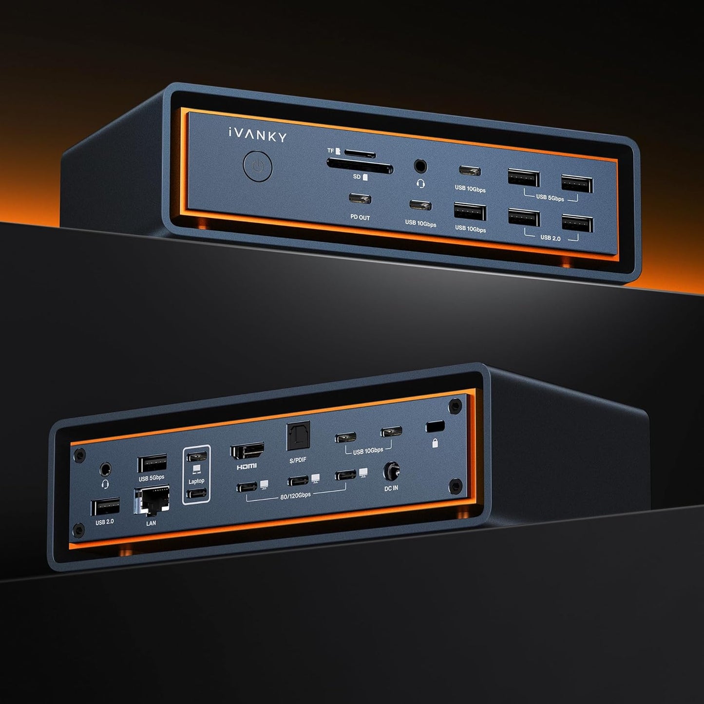 iVANKY FusionDock Max 2 23-in-1 Intel Certified Thunderbolt 5 Dock | Triple 6K@60Hz, 3*TB5 Downstream, 120Gbps, Only for Mac M1-M5 Pro/Max, 6*10Gbps, 140W PD, 2.5GbE (Incompatible with Windows)