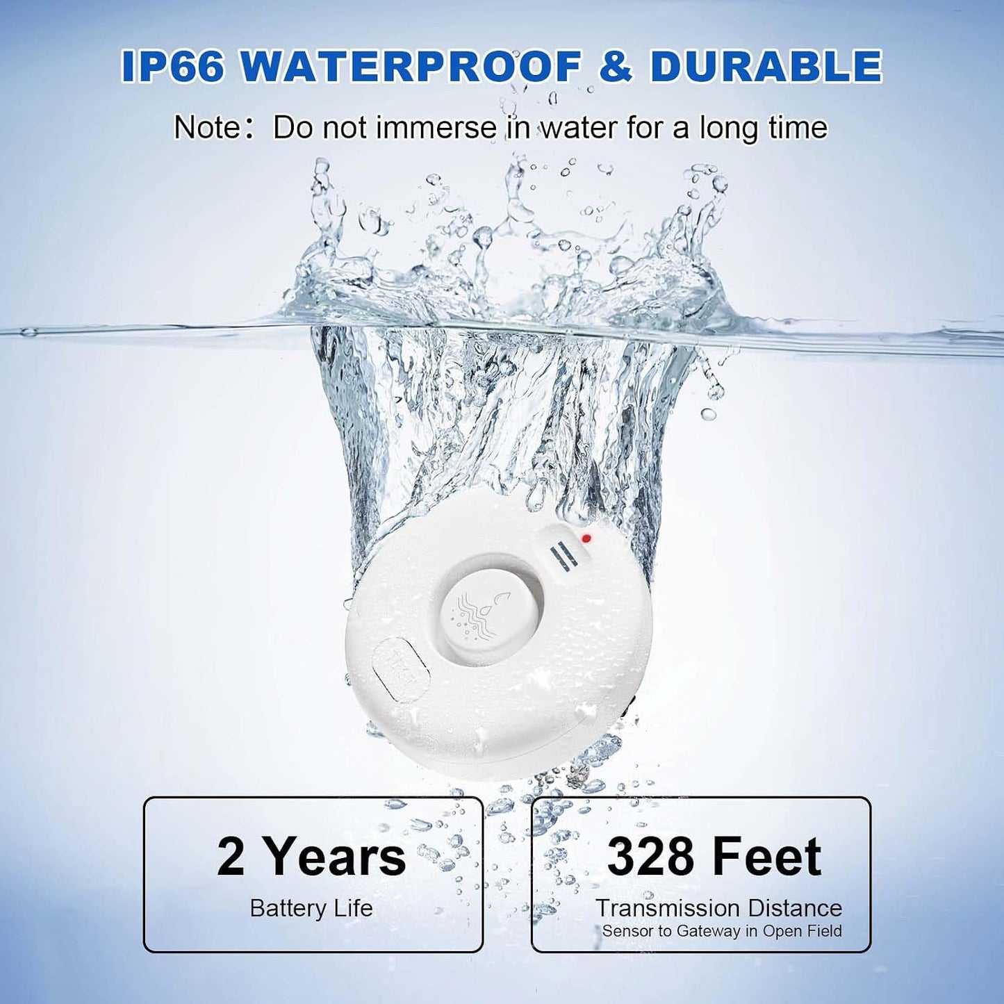 WiFi Water Leak Detector for Home 5pack, 120dB Adjustable Alarm, Smart Water Sensor Alarm, Wireless Water Leak Alert with App Notification, 5 Sensors & 1 Gateway for Bathroom,Laundry,Kitchen