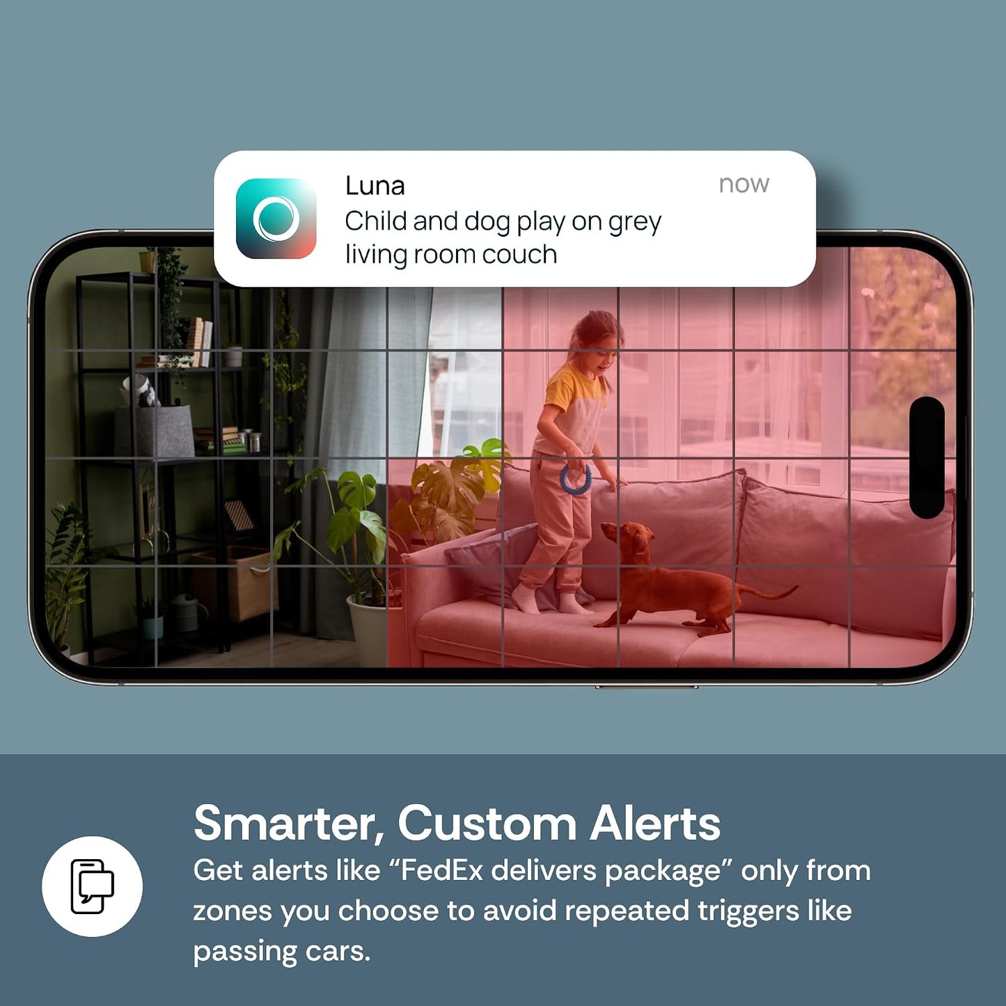 Luna 2K Indoor Camera for Home Security, Dual-Band WiFi 360° Pan-Tilt | Built-in Spotlight, Motion Detection & Human Auto Tracking, Siren, Pet/Dog/Baby Camera with Phone App