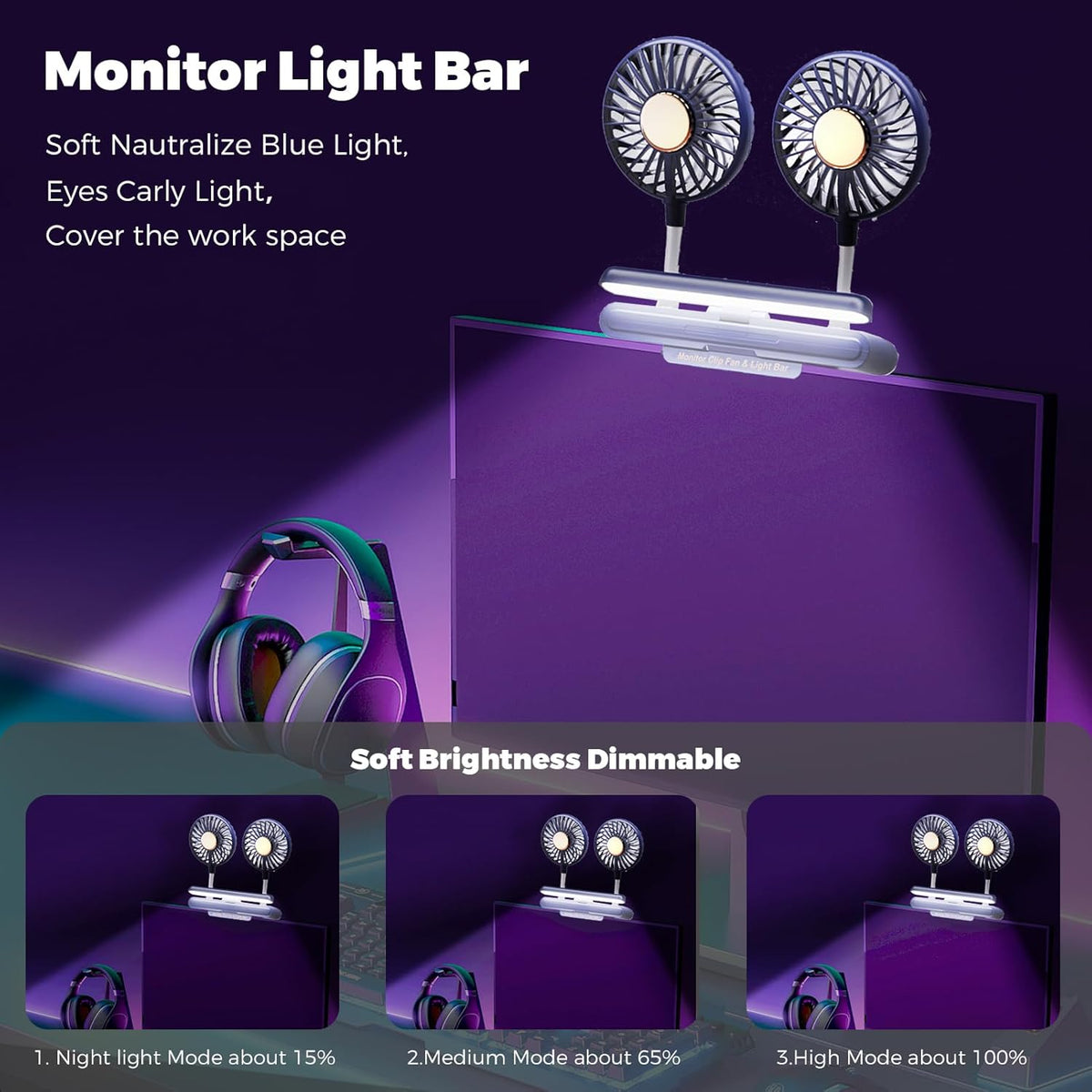USB Monitor Clip on Fan Deepsea Blue