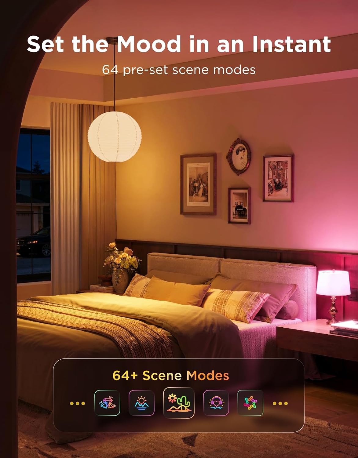 Govee 1600LM Smart Light Bulbs, A21 100W RGBWW CRI 90, E26 Base, 2-Pack
