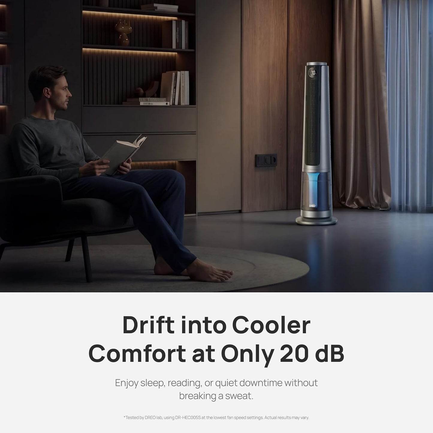 DREO TurboCool Misting Fan 765S, Fans that Blow Cold Air, 10°F Cooling Fan | 34ft/s Fast Evaporative Air Cooler, 6L Tank, 20 dB Quiet DC Motor, 90° Tower Fan with 12 Speeds, 4 Modes for Home, Silver