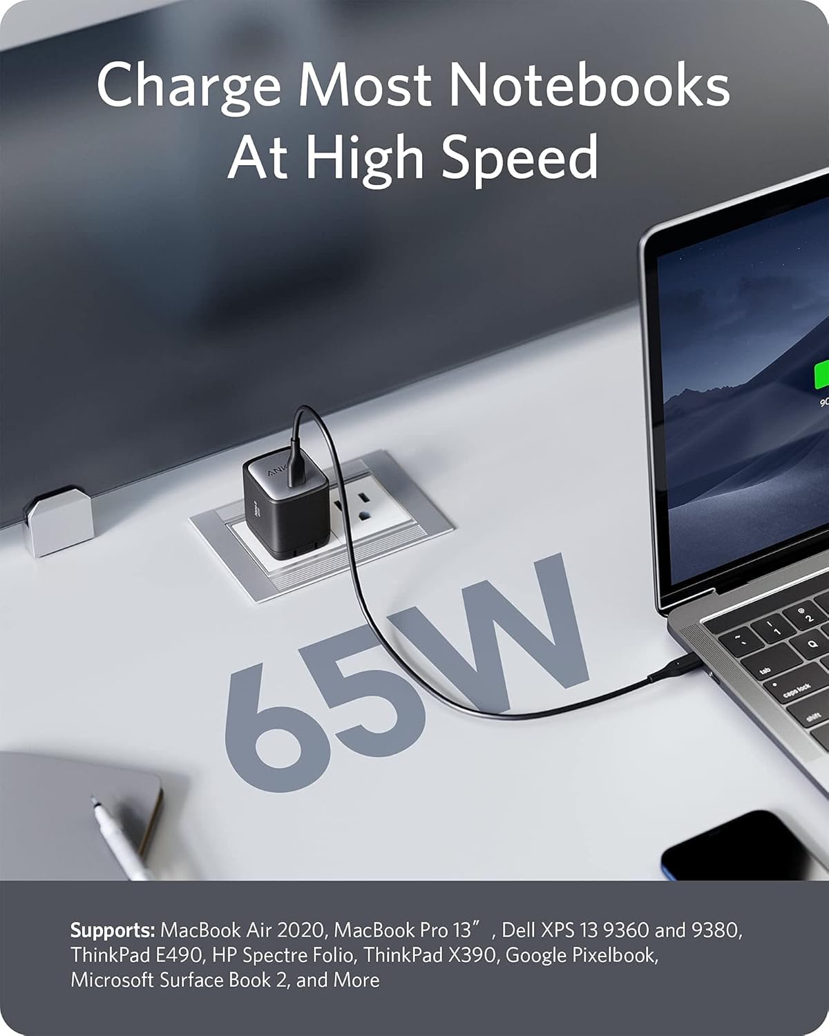 Anker Nano USB C Charger,65W GaN II PPS Fast Compact Foldable Charger for MacBook Pro, Galaxy, Dell, iPhone 17/16, iPad Pro, and More | For iPhone 17/17 Plus/17 Pro Max/16/16 Plus/16 Pro Max/15 Pro Max/iPad Pro, MacBook Pro and More