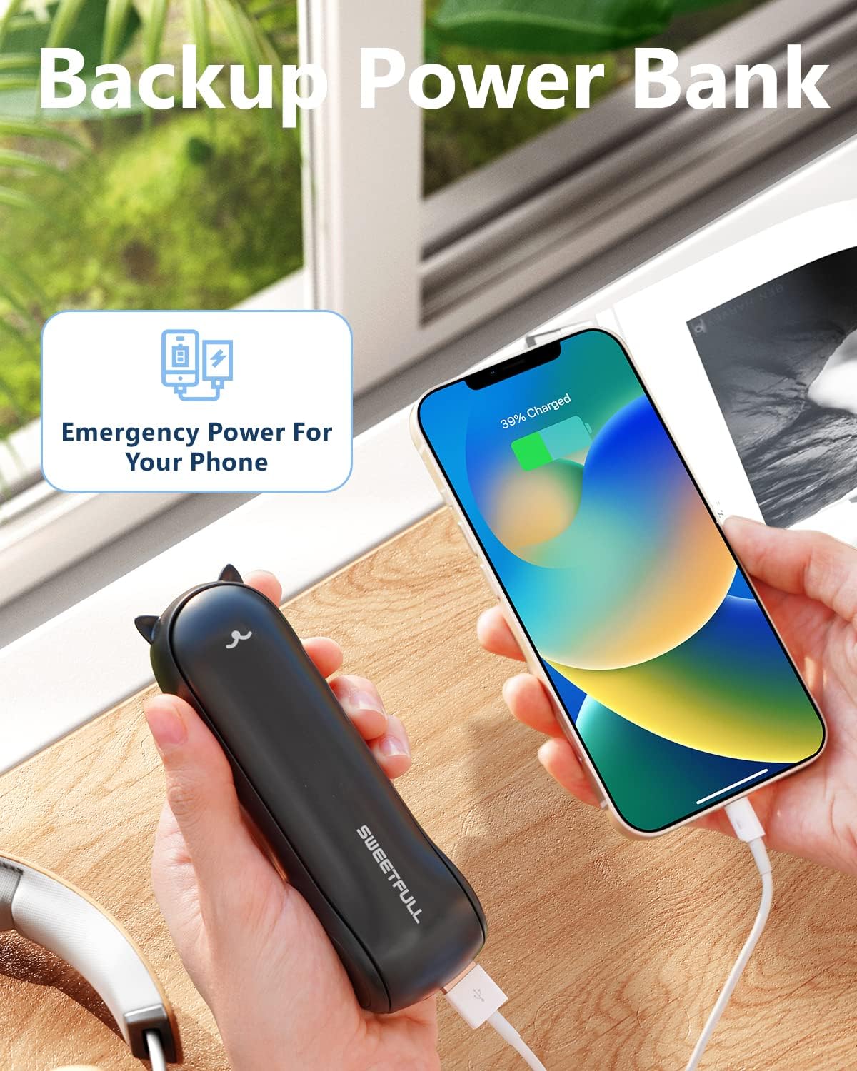 SWEETFULL Misting Fan Portable, Handheld Personal Mister Fans, Small Fan Rechargeable, Mini Spray Water Mist,Kids Women Portable Fans For Travel, Outdoors, Hiking, Camping Home Office (Black)