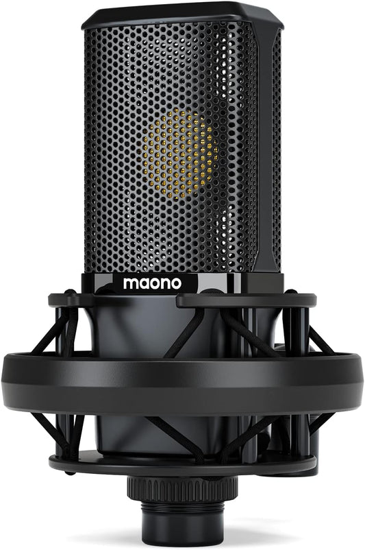 MAONO PM500 XLR Condenser Microphone, 34mm Large Diaphragm for Studio Vocal | Cardioid Pickup, Professional Studio Sound for Podcasting, Recording, Streaming, Vocals, Voice-over, Music, ASMR