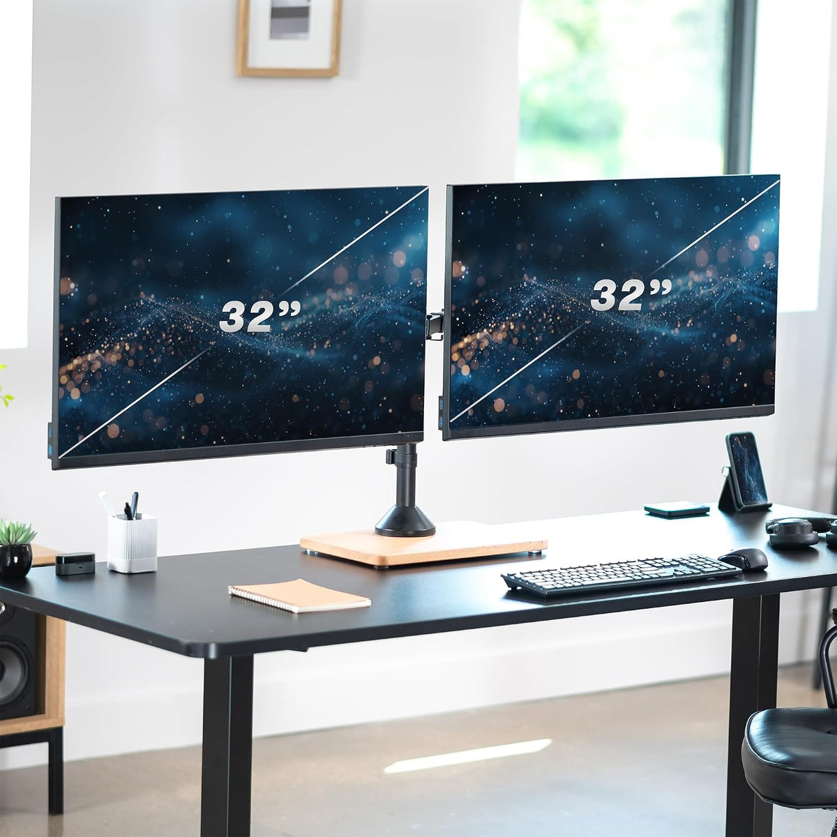 VIVO Dual Monitor Desk Stand for 13 to 32 inch Screens, STAND-V002FD-B