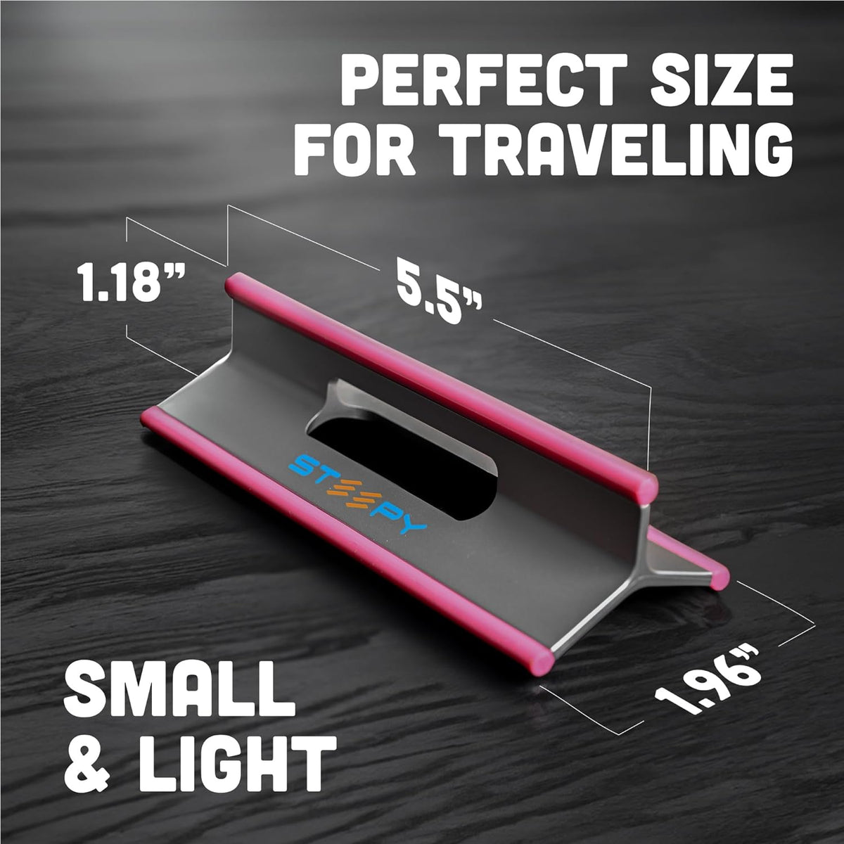 Steepy Portable Laptop Stand for Desk – Adjustable Height, &amp; Portable Laptop Holder – Ergonomic Computer Stand for Cooling &amp; Comfort – Slip-Proof, Sturdy Design – Universal Fit for 13-17 Inch Devices