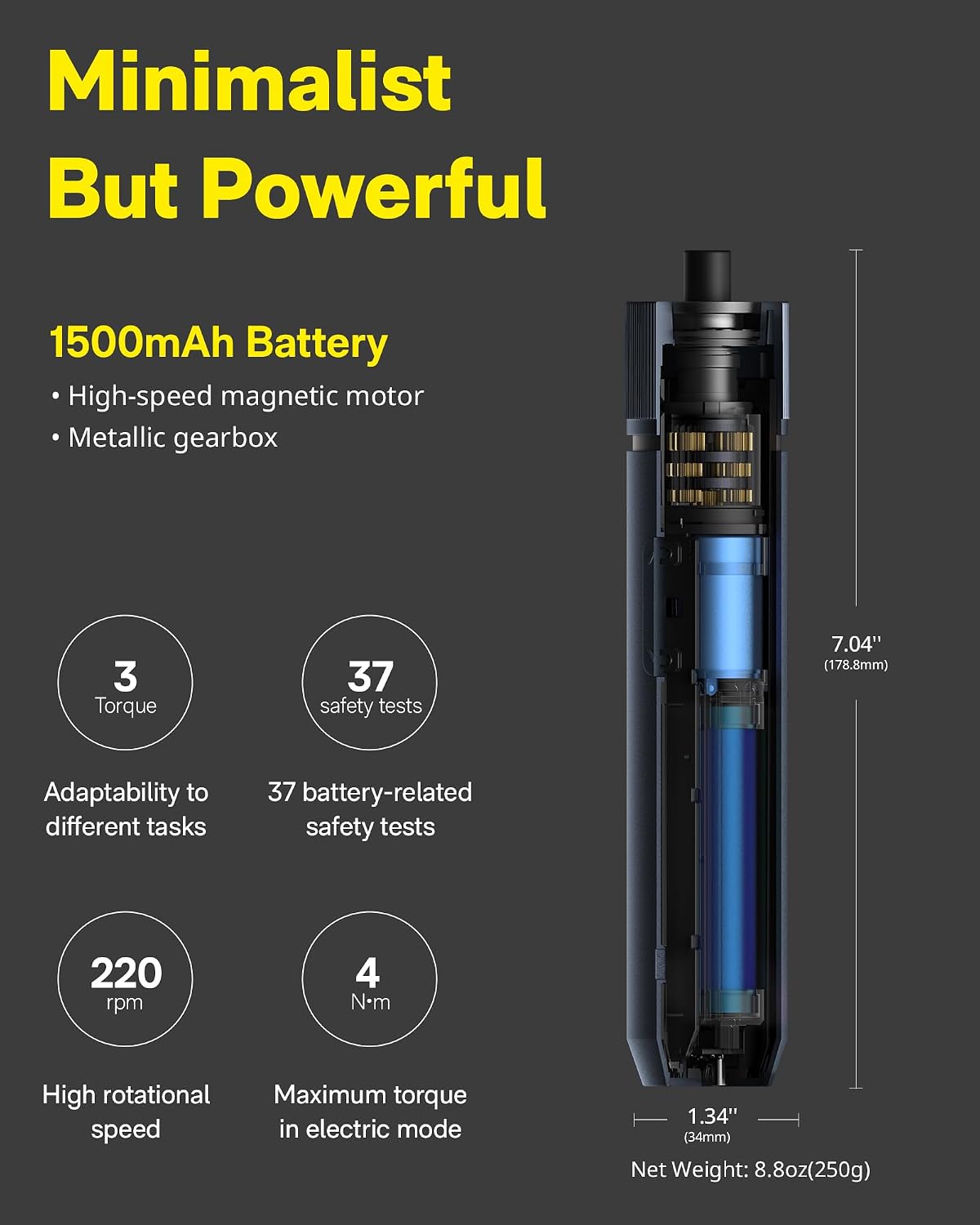 HOTO 25-Piece Upgraded Electric Screwdriver Kit, Cordless Screwdriver | 1/4'' Hex, Magnetic Lid, 1500mAh Rechargeable, LED Light, Ideal for Furniture Assembly, Home Repair, and Garage Projects