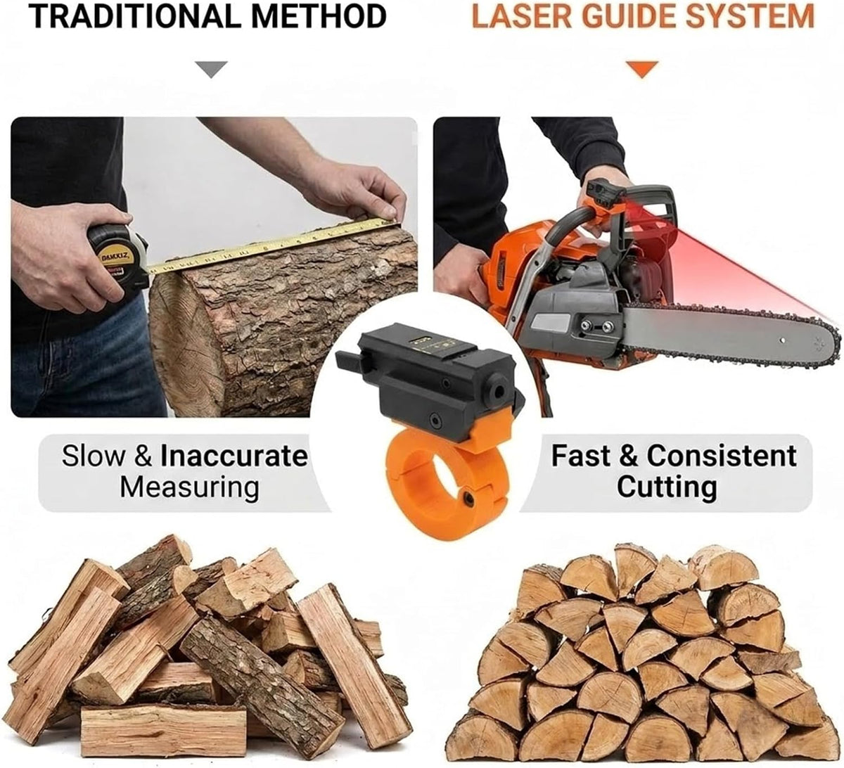 Laser Measuring Device Chainsaw Firewood Measuring Tool, Adjustable Log Length Guide for Fast Accurate Cutting, Wood Cutting Marker Accessory for Outdoor Work