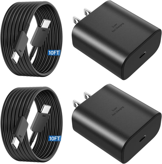 45W USB C Super Fast Charger Type C Charger Fast Charging Android Phone Charger Block with 10FT Type C Charging Cable for Samsung Galaxy S26 Ultra/S26/S26+/S25/S25 Ultra/S25+/S24 Ultra/S23 Ultra/S22