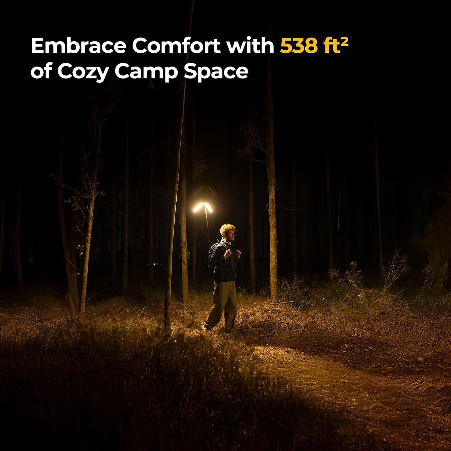 BougeRV Telescopic Camping Light CL04, 15600mAh Camp Lantern Rechargeable | 5.4 ft Adjustable Height, Up to 60H Runtime, Collapsible Electric Lantern, Adjustable Brightness, 4 Lighting Modes, Outdoor