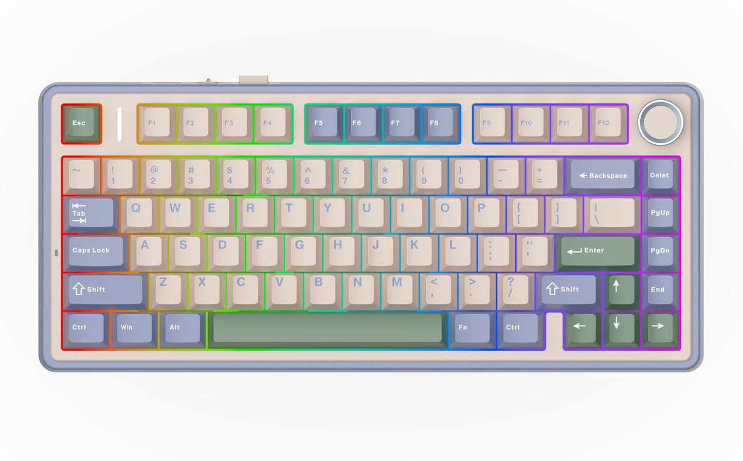 EPOMAKER x Aula F75 Gasket Mechanical Keyboard, 75% Wireless Hot Swappable Gaming Keyboard with Five-Layer Padding&Knob, BT/2.4GHz/USB-C, RGB (Light Blue, LEOBOG Reaper Switch)