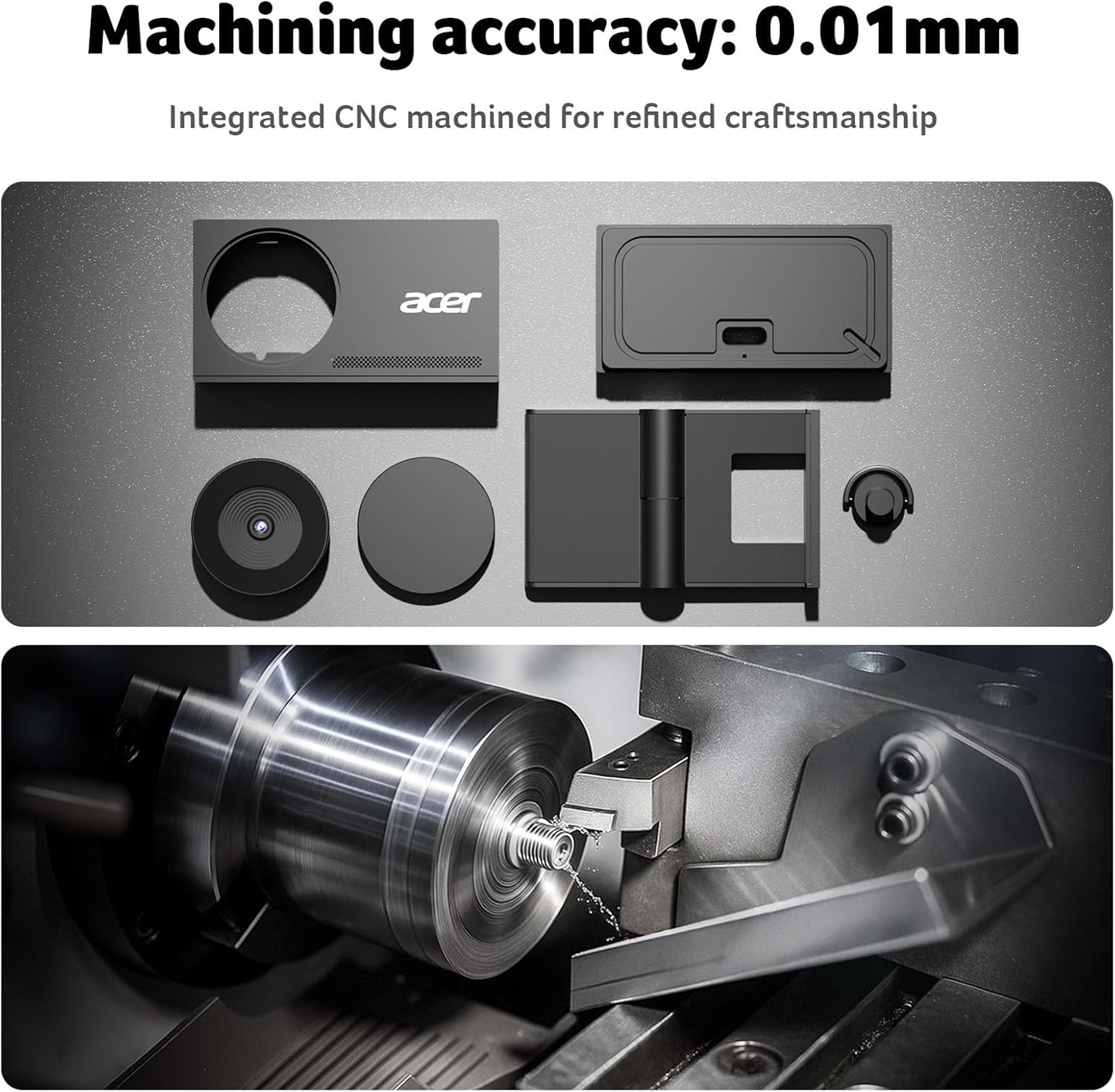Acer 4K Webcam for PC/Mac with All-Metal Unibody Sculpted, Sony 1/2" Sensor, PDAF, 2 Noise Reduction Mics, Privacy Cover for Switch 2/Zoom/Teams/Facetime/YouTube/Google Meet