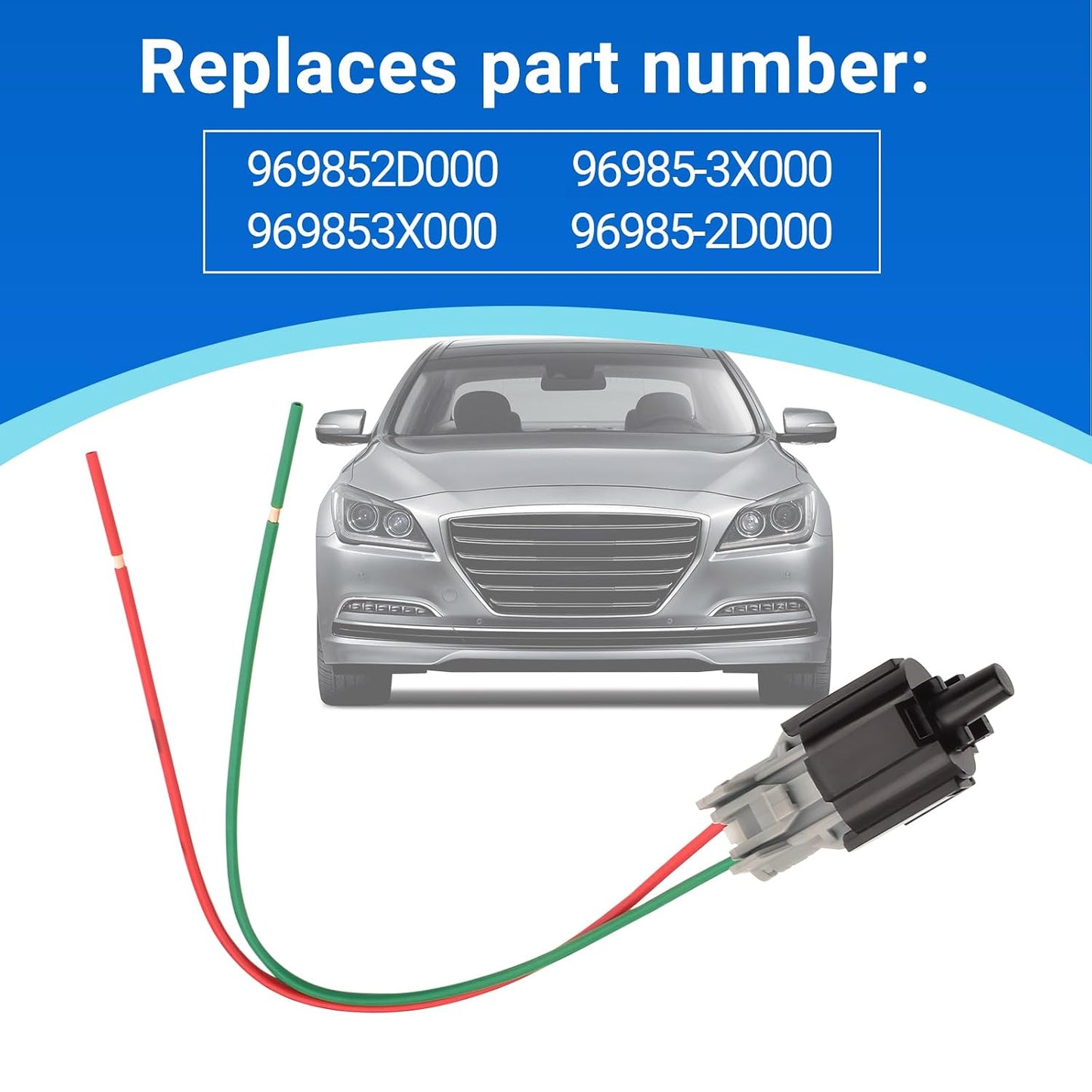 Ambient Air Temperature Sensor with Plug 96985-3X000 96985-2D000 Fits for Accent Azera Elantra Elantra GT Equus Genesis Santa Fe Santa Fe XL Sonata Tucson Veracruz Cadenza Forte Forte5