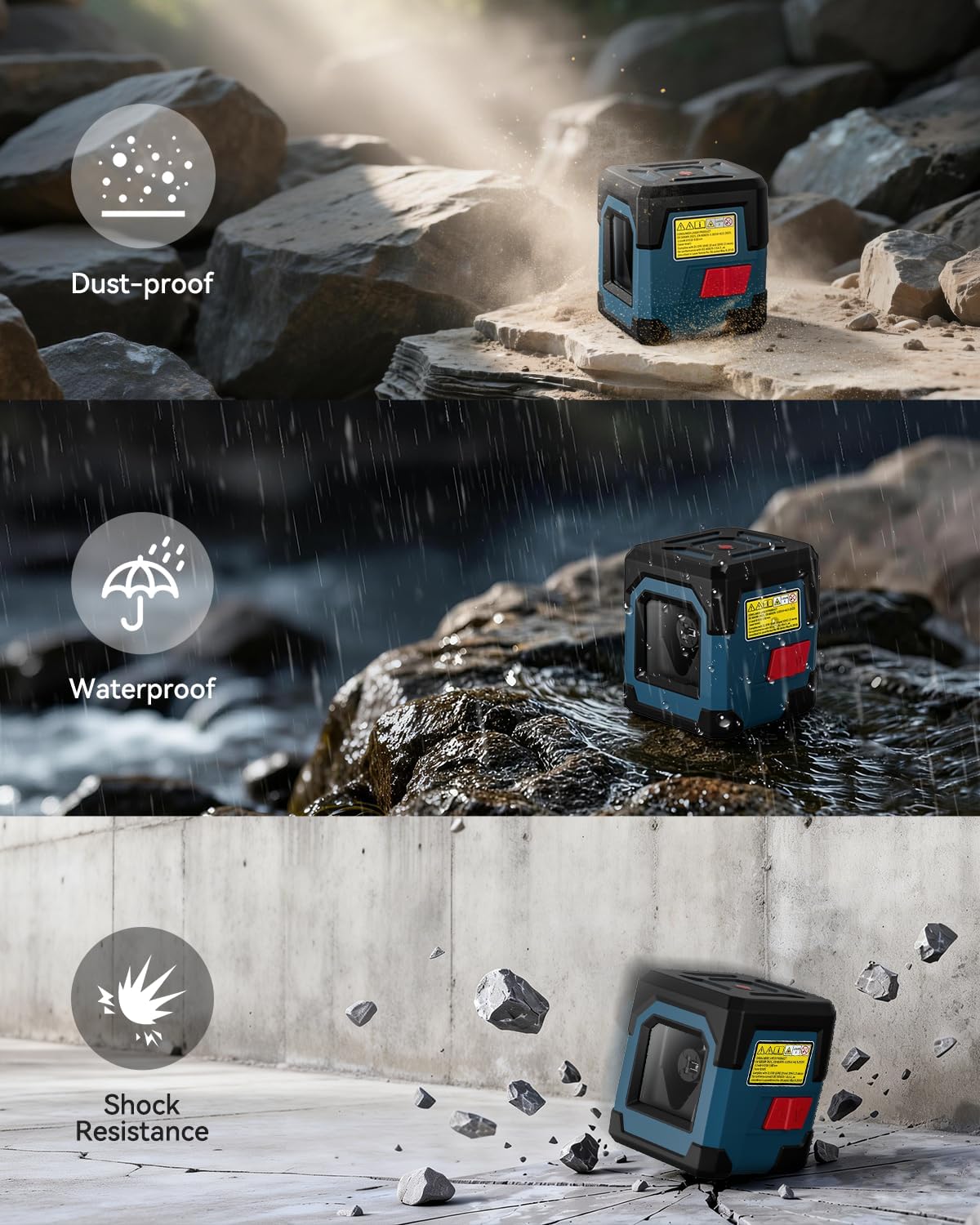 Laser Level, RockSeed Cross Line Laser with Self-Leveling, Vertical and Horizontal Line, Rotatable 360 Degree, Carrying Pouch, Battery Included (LV1)