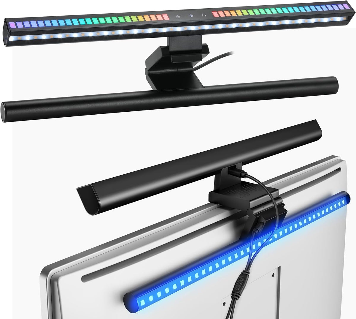 ARES WING Monitor Light Bar with Music Sync, 2-Bar 3-Source RGB Lightbar