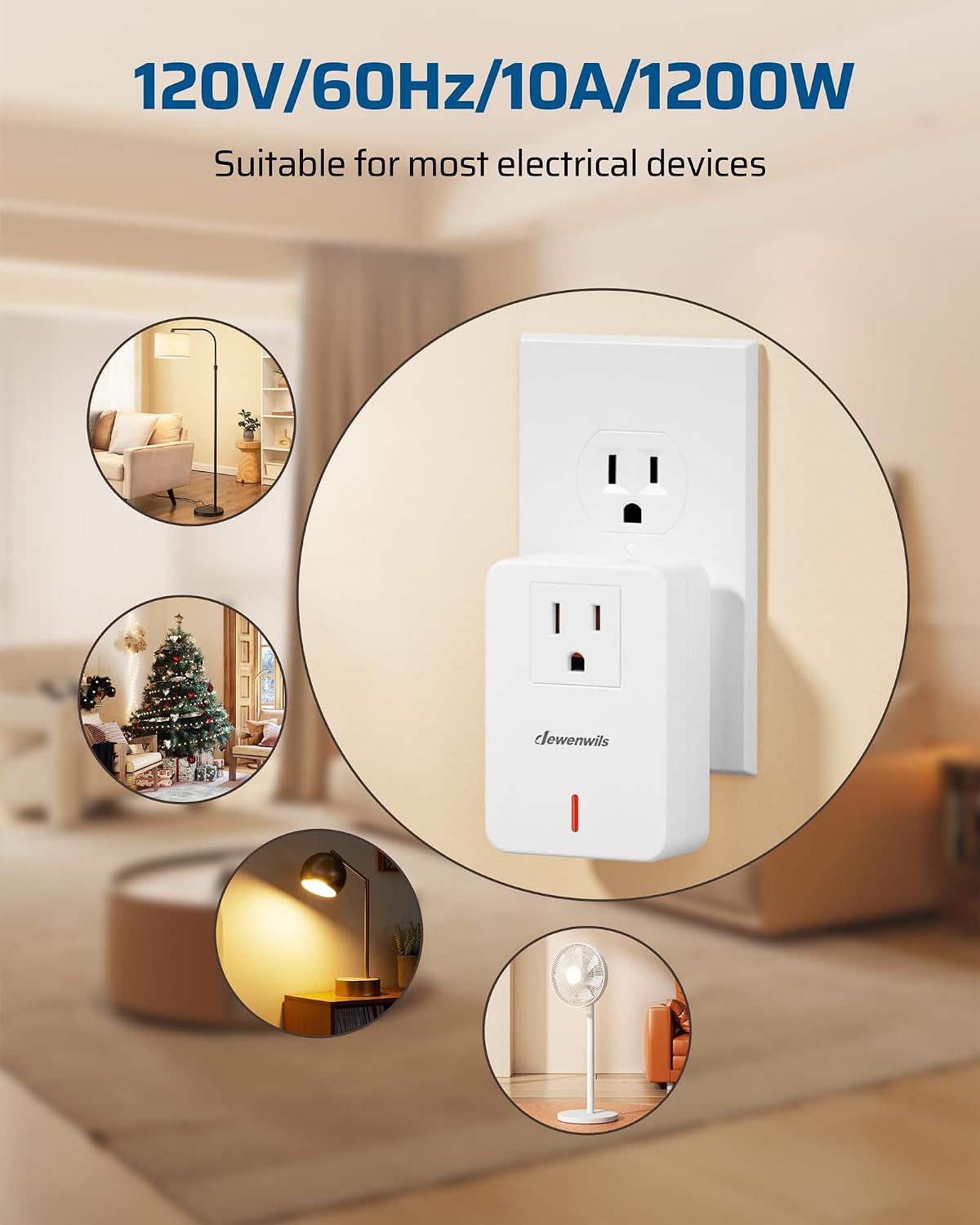 DEWENWILS Remote Control Outlet Switch, 100 Feet Range, ETL Listed | Plug and Play, 1 Remote & 1 Outlet, Programmable Wireless Light Switch, Remote Plug in Power Switch for Lamps, Fans