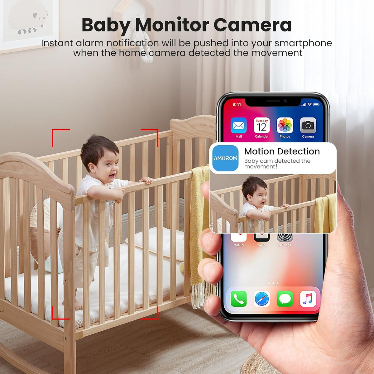 AMOROM Indoor Security Camera, Baby/Kids/Elderly/Dog/Cat Camera