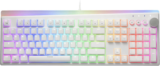 iRocks K71M RGB Mechanical Gaming Keyboard, Multi-Media Knob, Red Switch