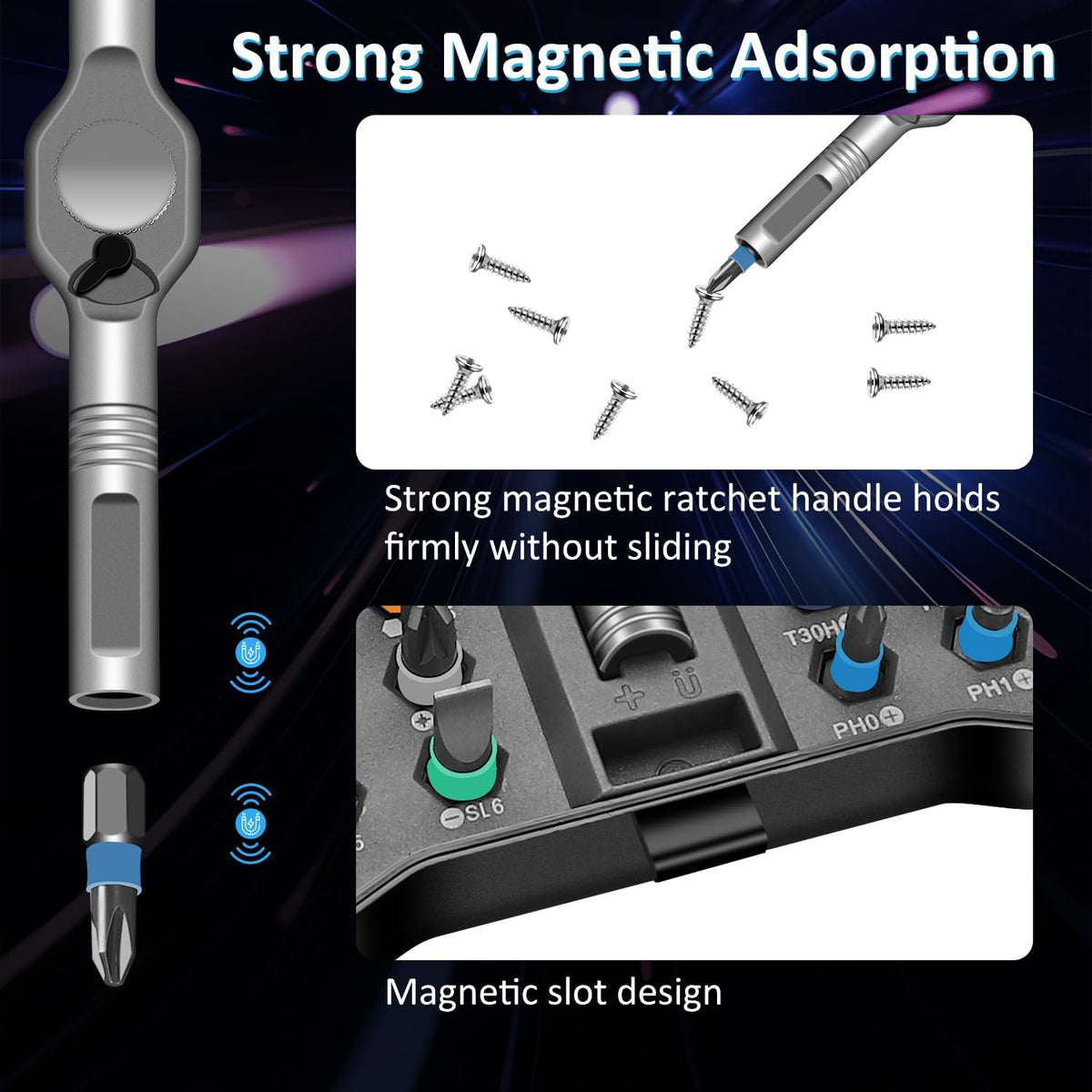 42 in 1 Magnetic Ratchet Screwdriver sets with S2 Steel Bits | Multi tool set for Furniture Assembly, Electrical Appliance Repair, Bicycle Tools, Gift