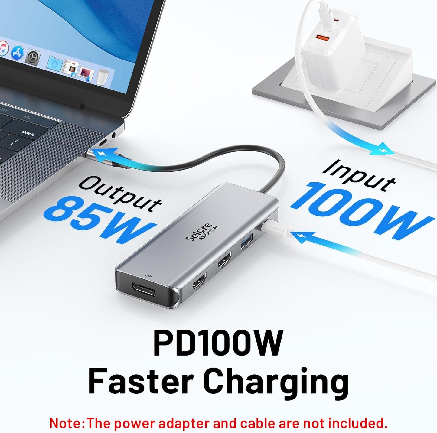 USB C Docking Station Dual HDMI Monitor Adapter 9 in 1 Triple Display Hub | Dual HDMI, Displayport, SD/microSD Card Reader, 2 USB 2.0, 1 USB 3.0, 100W PD, for USB C Thunderbolt 3/4 Laptops