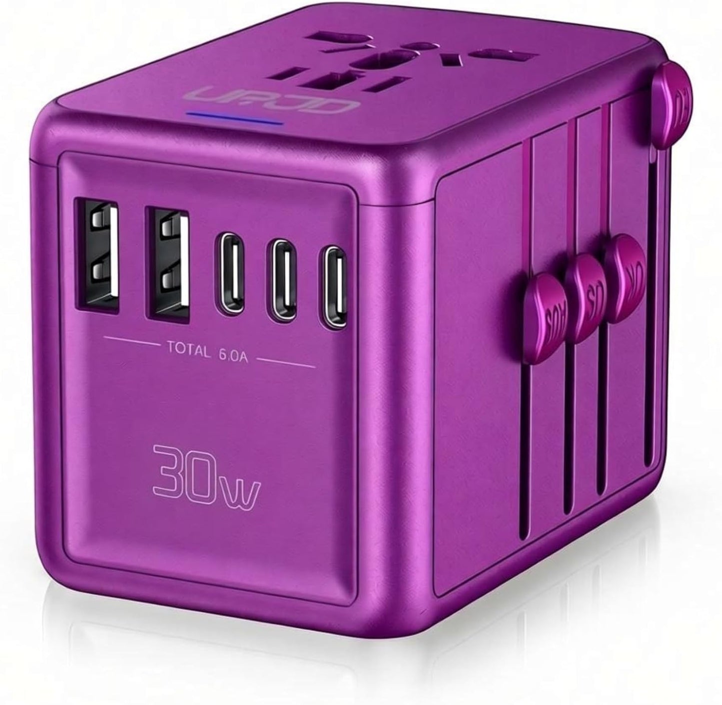 Universal Travel Adapter 100W GaN Fast Charger in One for Europe UK US | 5 USB C/A Ports + 2500W AC Outlet, For MacBook iPhone iPad Laptop Phone, International Power Adapter for 200+ Countries
