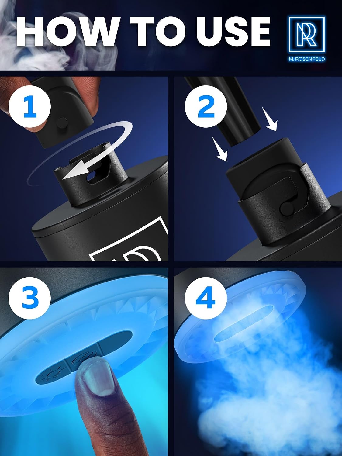 Hookah Starter Pump - Hookah Pump Starter with 1300 mAh Rechargeable Battery - Portable Electric Hooka Blower & Vacuum Starter - Mini Air Pump with LED Light, Quiet & Efficient